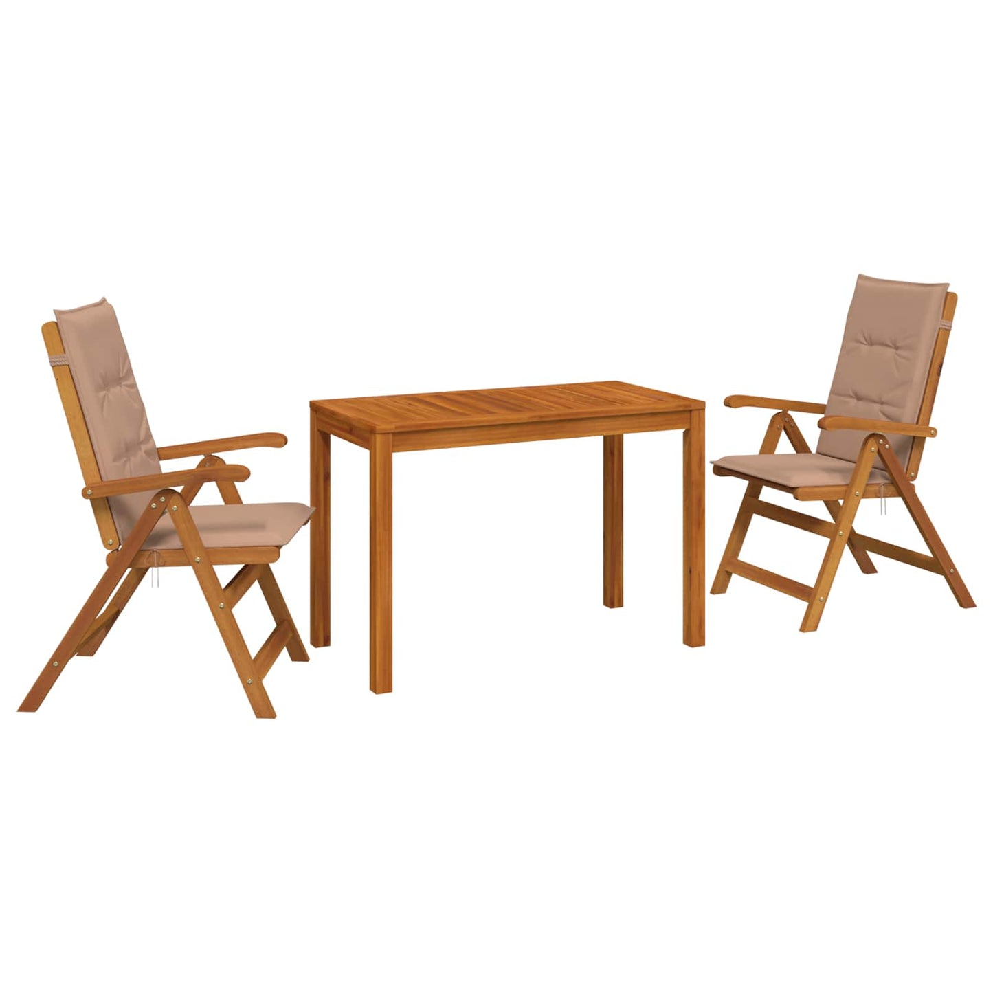 3-Piece Garden Dining Set 3 pcs Natural Solid Acacia Wood