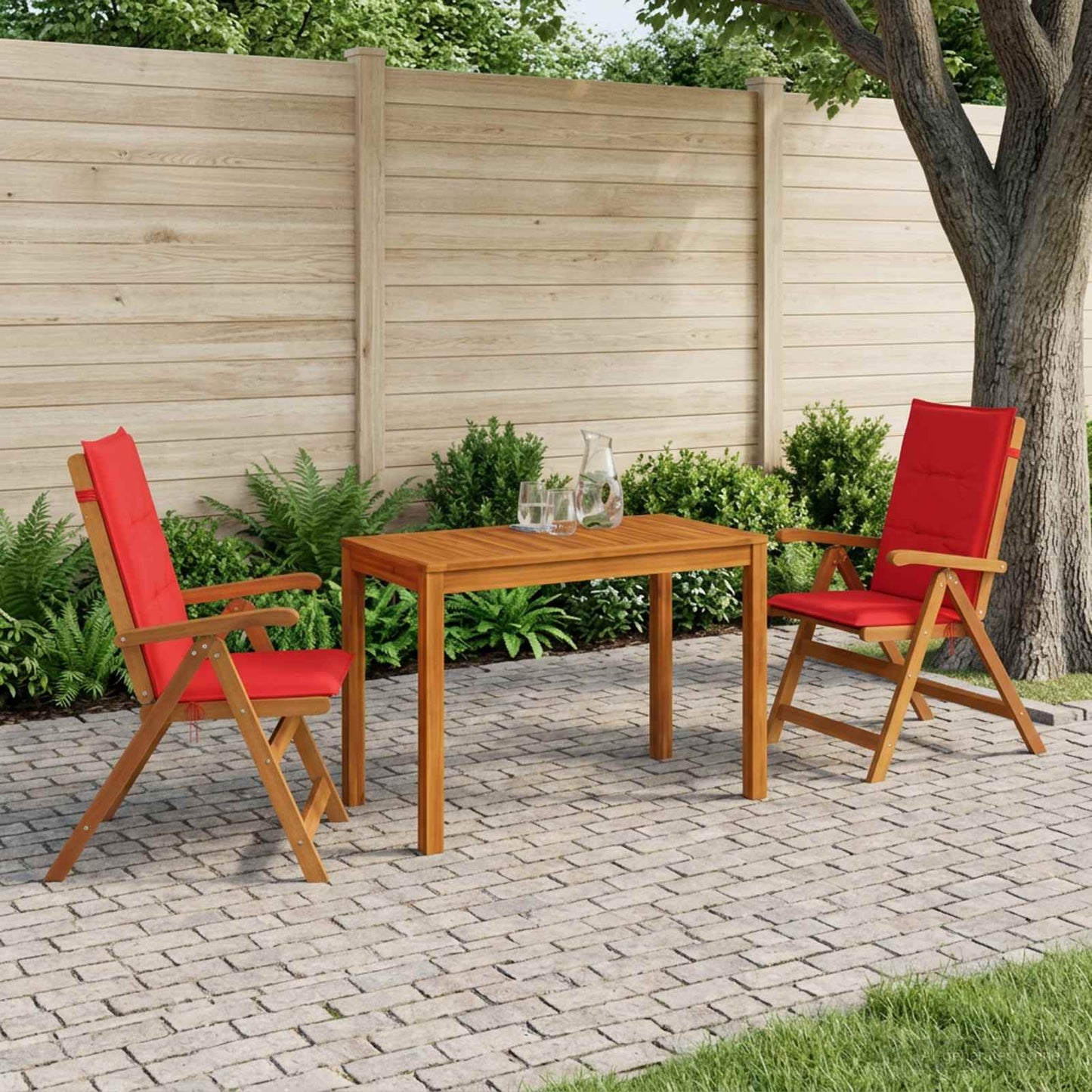 3-Piece Garden Dining Set 3 pcs Natural Solid Acacia Wood