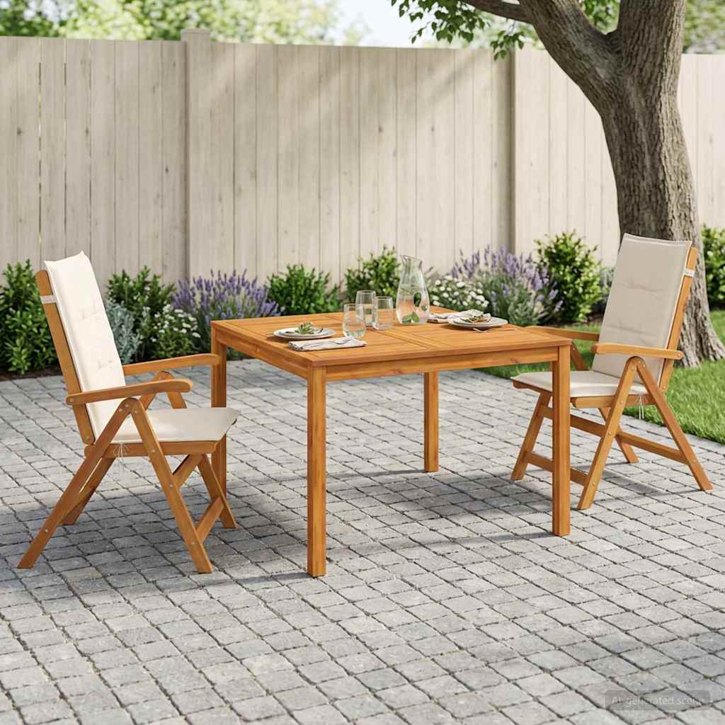 3-Piece Garden Dining Set 3 pcs Natural Solid Acacia Wood