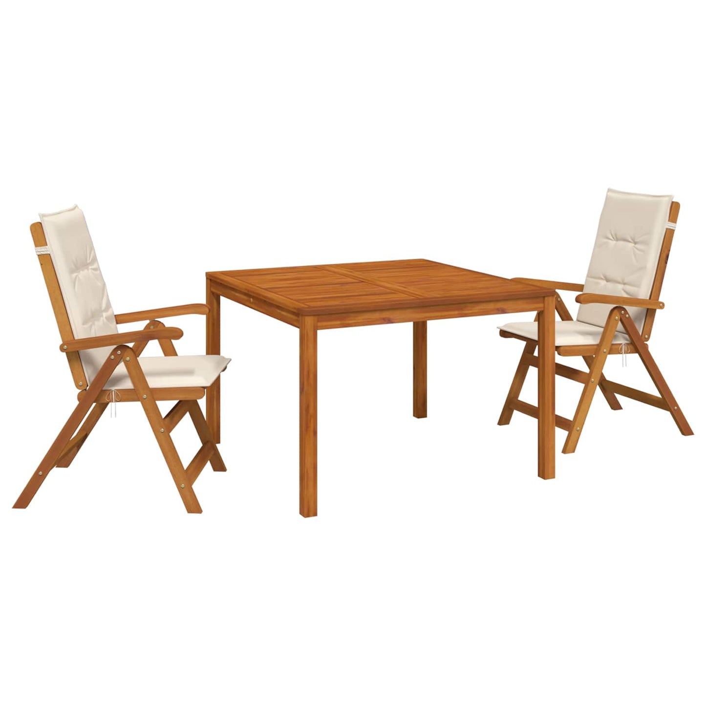 3-Piece Garden Dining Set 3 pcs Natural Solid Acacia Wood