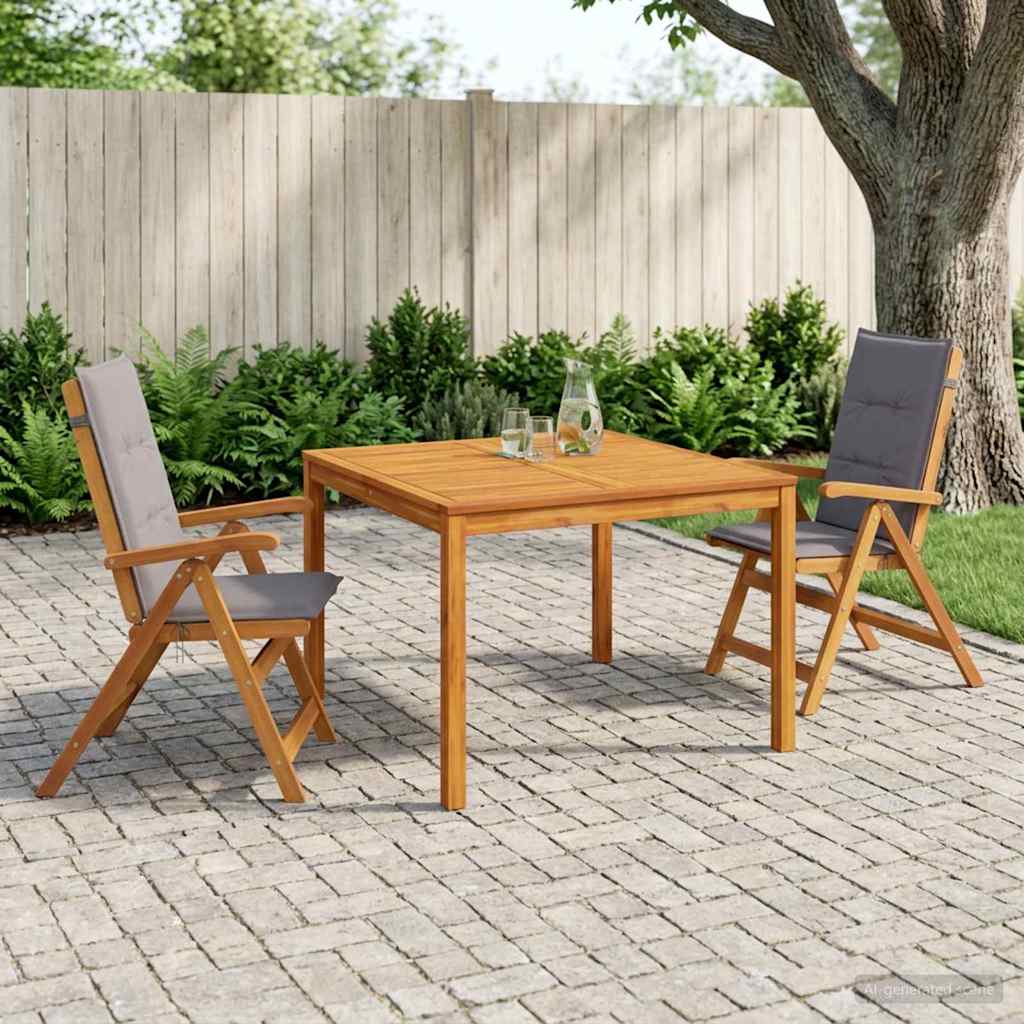 3-Piece Garden Dining Set 3 pcs Natural Solid Acacia Wood