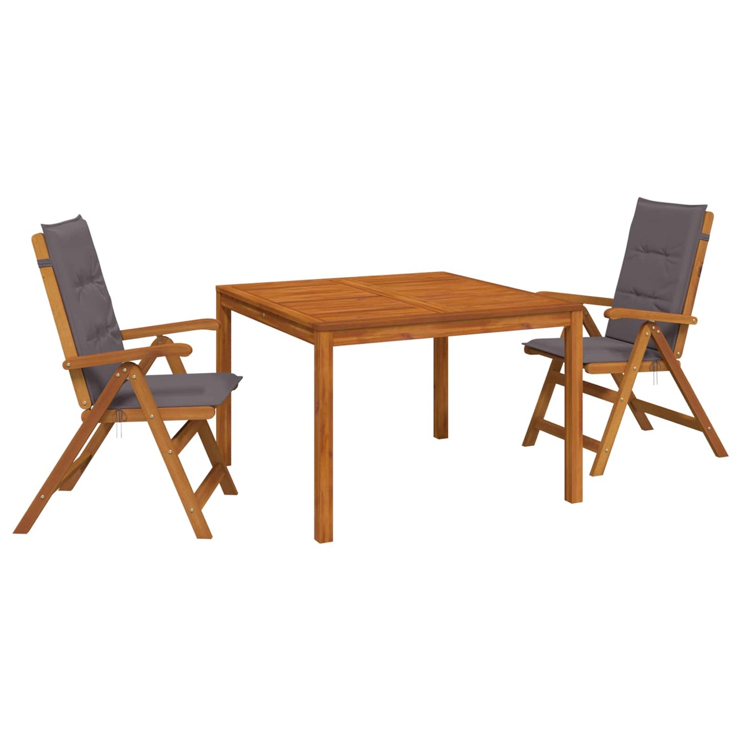 3-Piece Garden Dining Set 3 pcs Natural Solid Acacia Wood