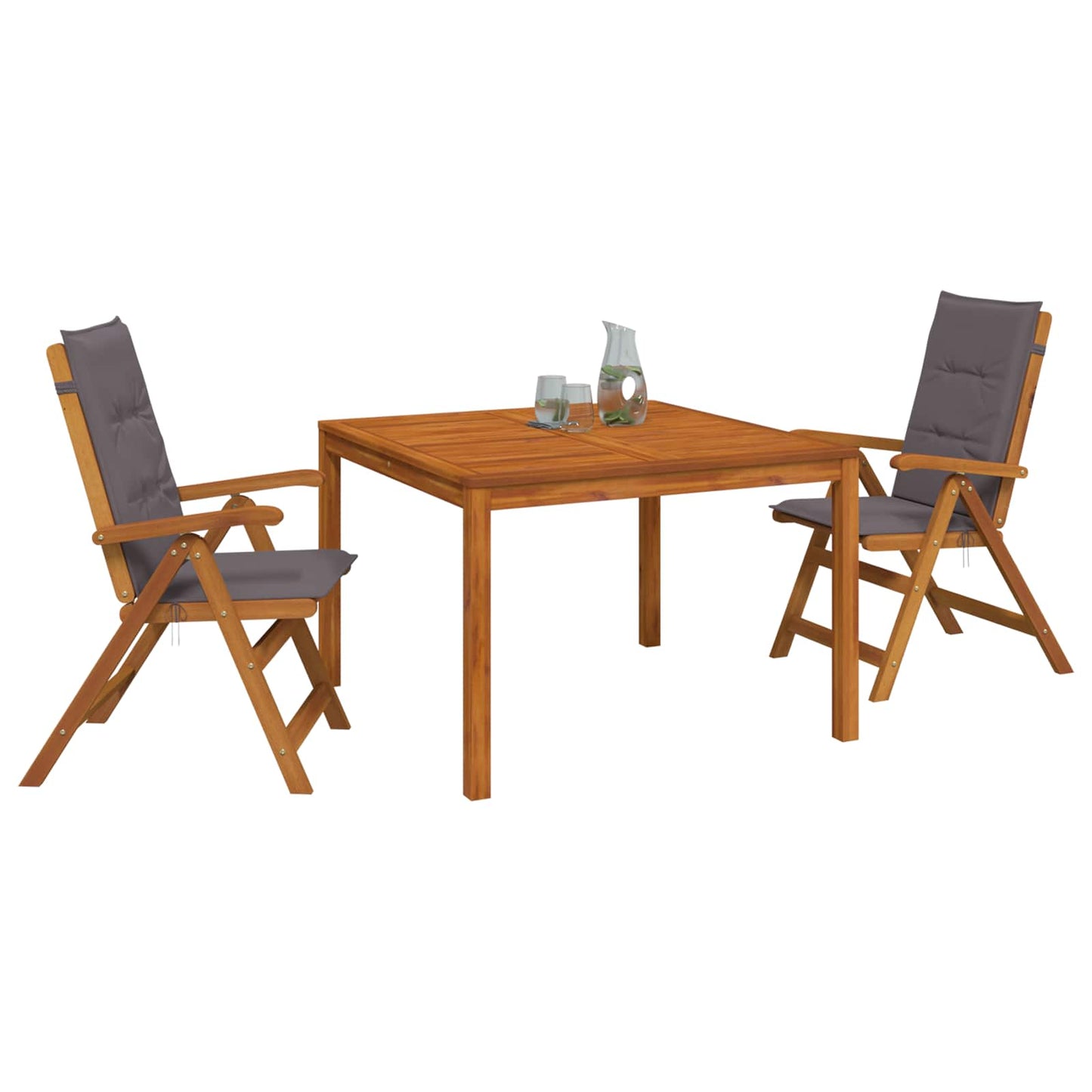 3-Piece Garden Dining Set 3 pcs Natural Solid Acacia Wood