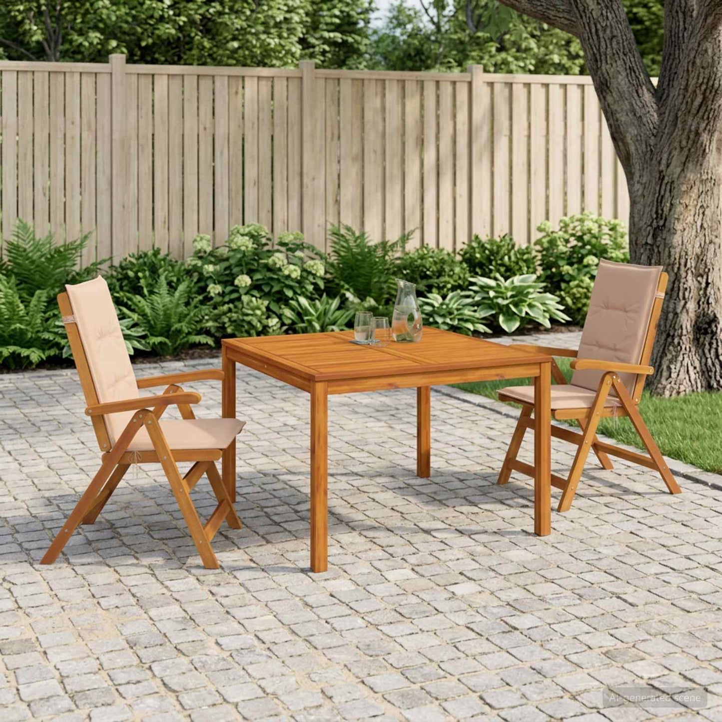 3-Piece Garden Dining Set 3 pcs Natural Solid Acacia Wood