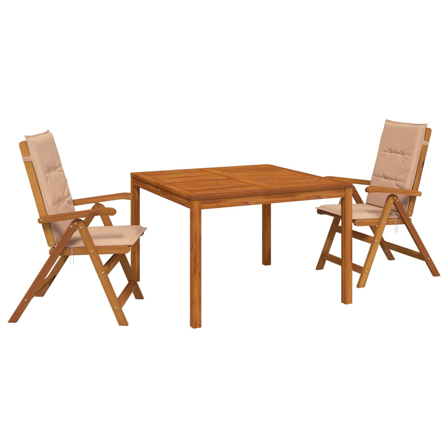 3-Piece Garden Dining Set 3 pcs Natural Solid Acacia Wood