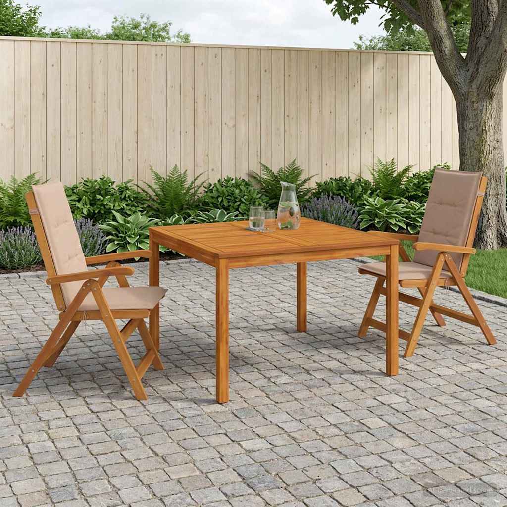 3-Piece Garden Dining Set 3 pcs Natural Solid Acacia Wood