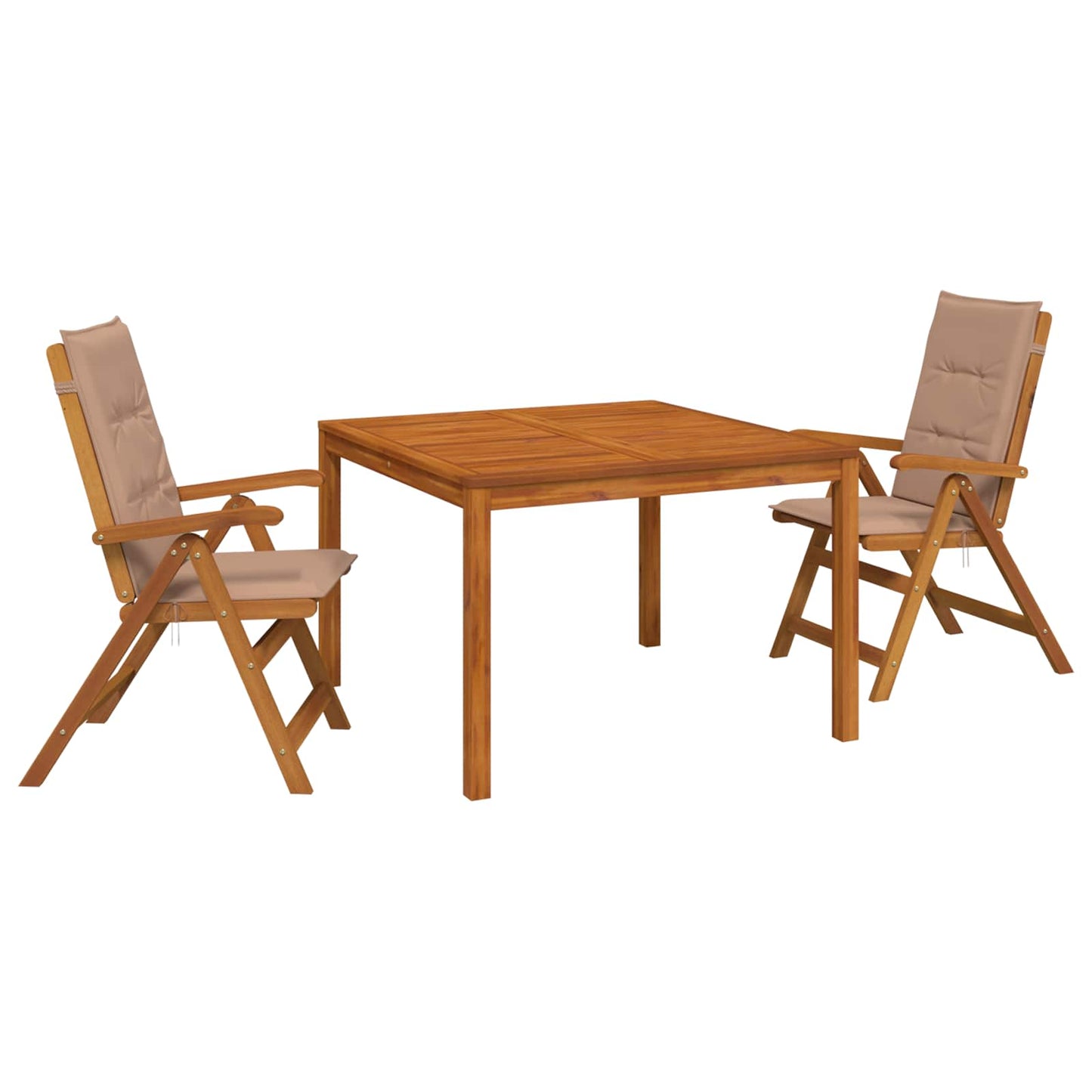 3-Piece Garden Dining Set 3 pcs Natural Solid Acacia Wood