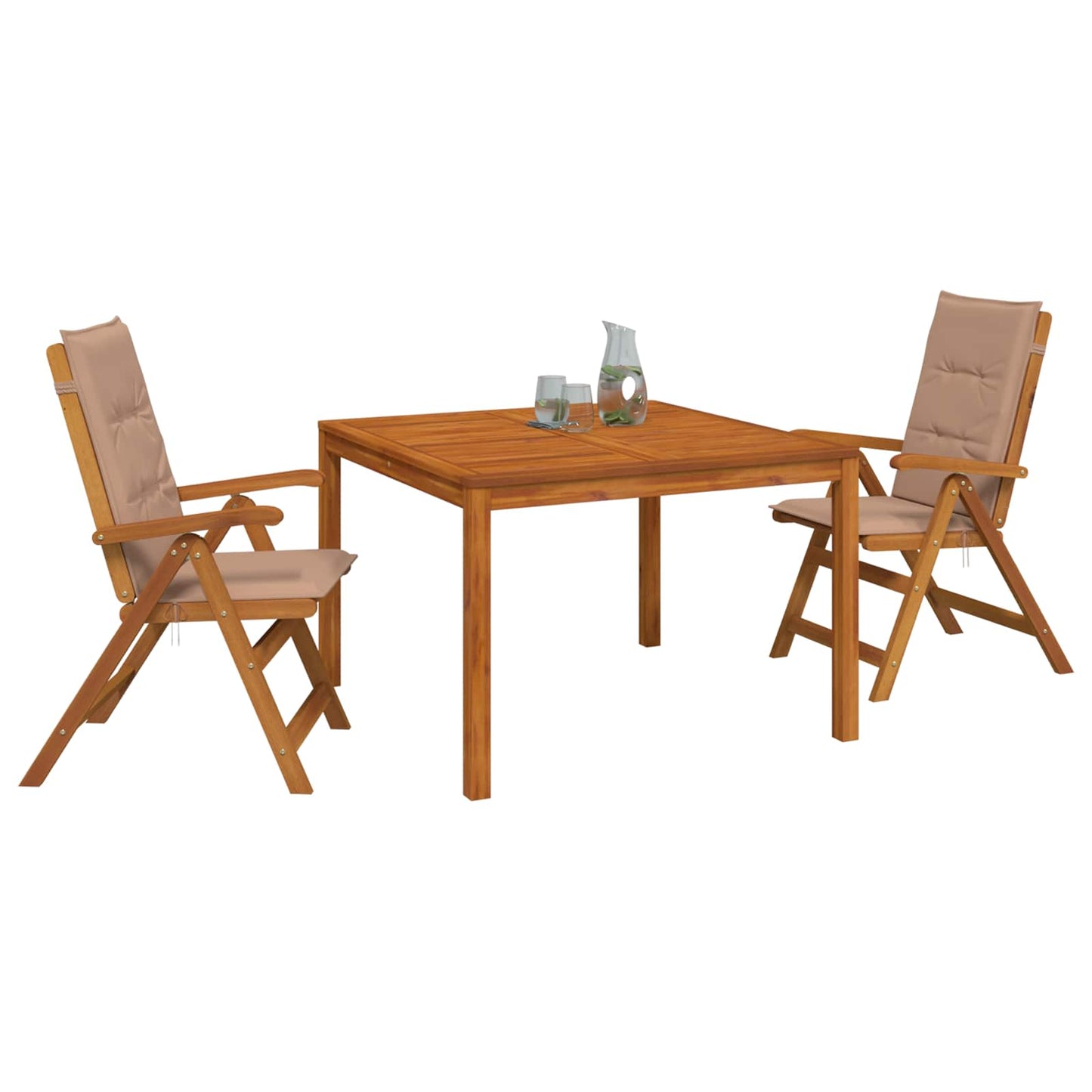 3-Piece Garden Dining Set 3 pcs Natural Solid Acacia Wood