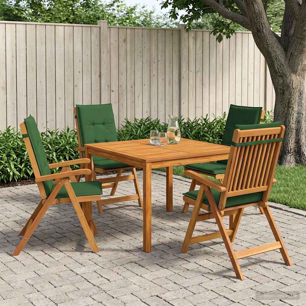 5-Piece Garden Dining Set 5 pcs Natural Solid Acacia Wood