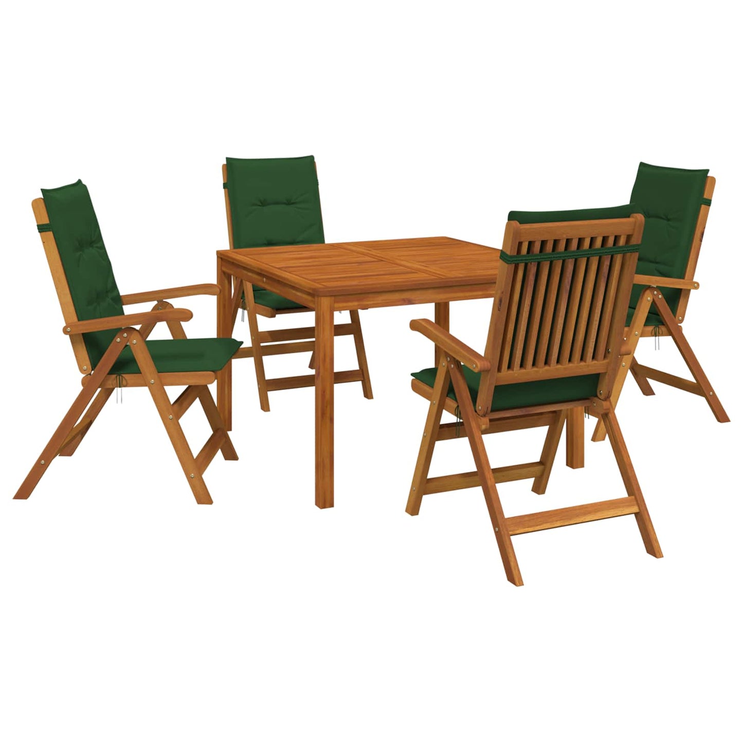 5-Piece Garden Dining Set 5 pcs Natural Solid Acacia Wood