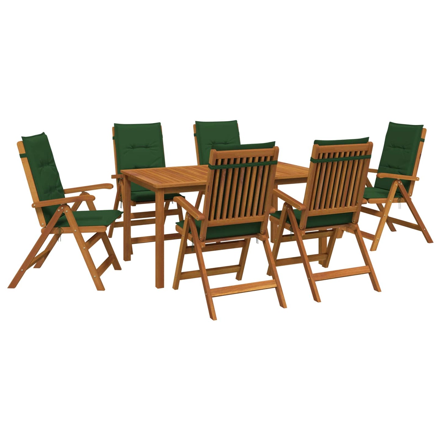 7-Piece Garden Dining Set 7 pcs Natural Solid Acacia Wood