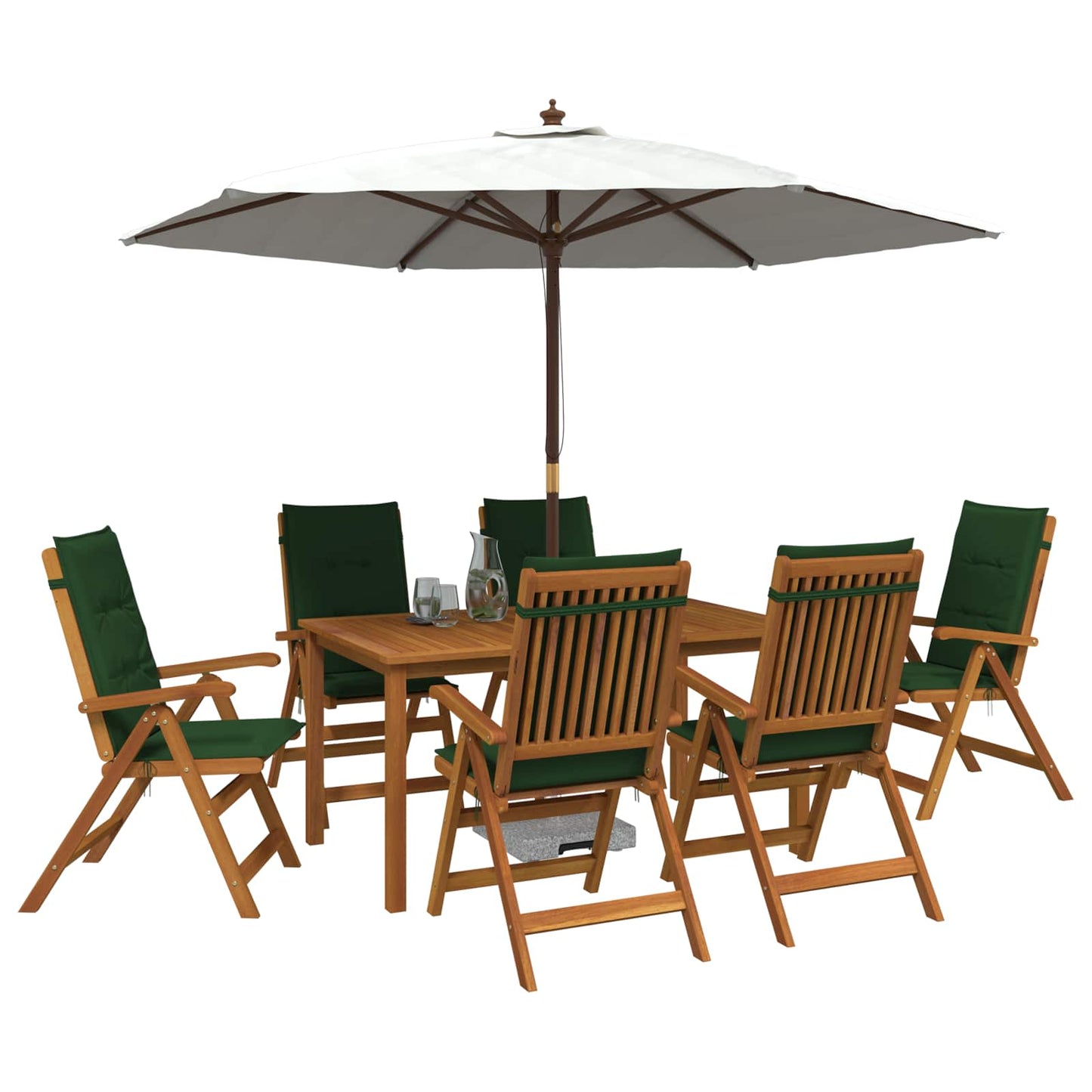 7-Piece Garden Dining Set 7 pcs Natural Solid Acacia Wood