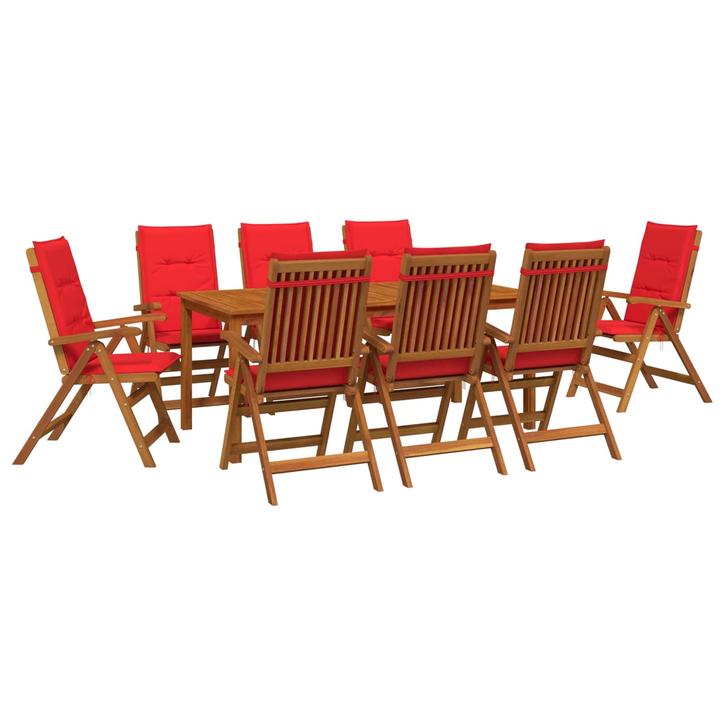 9-Piece Garden Dining Set 9 pcs Natural Solid Acacia Wood