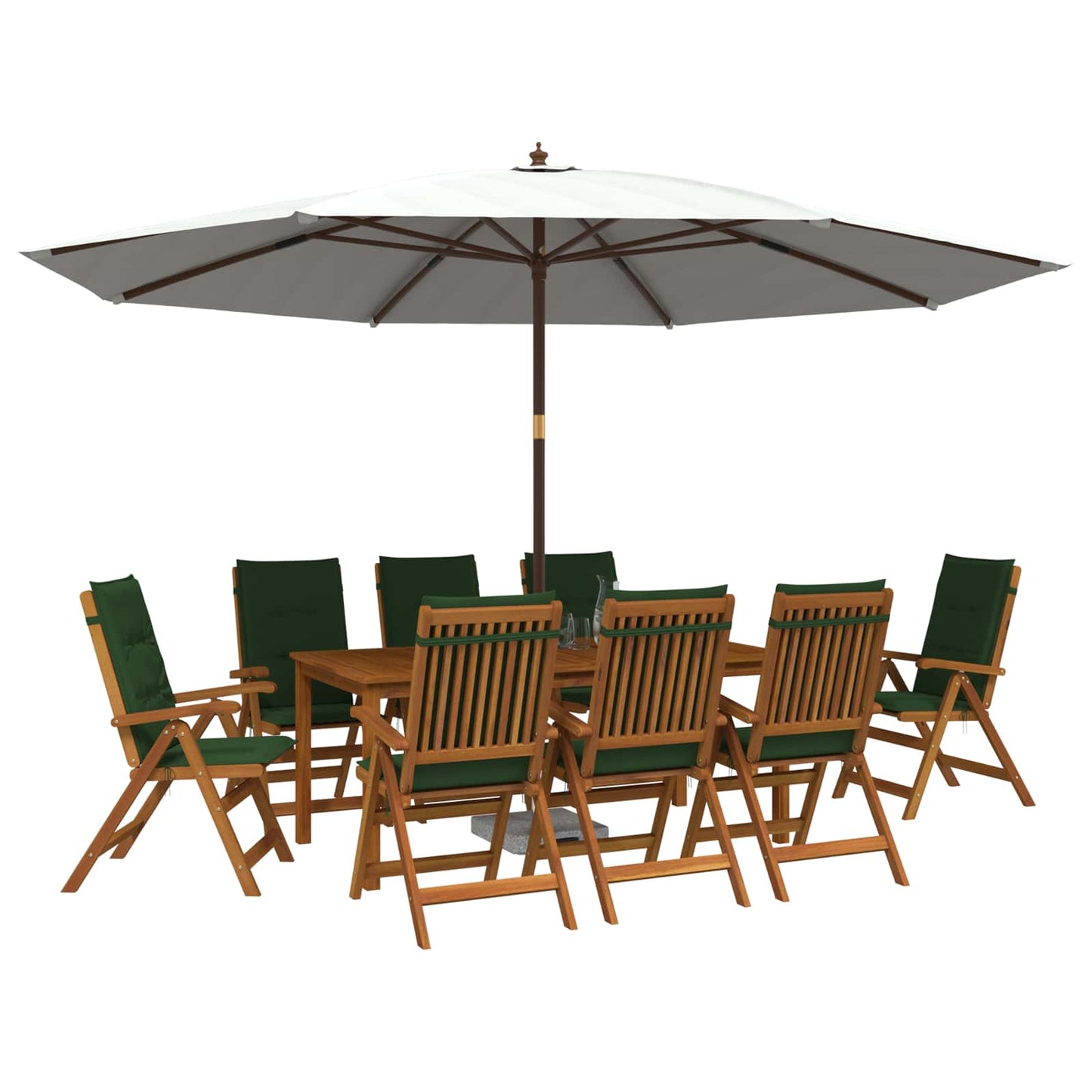 9-Piece Garden Dining Set 9 pcs Natural Solid Acacia Wood