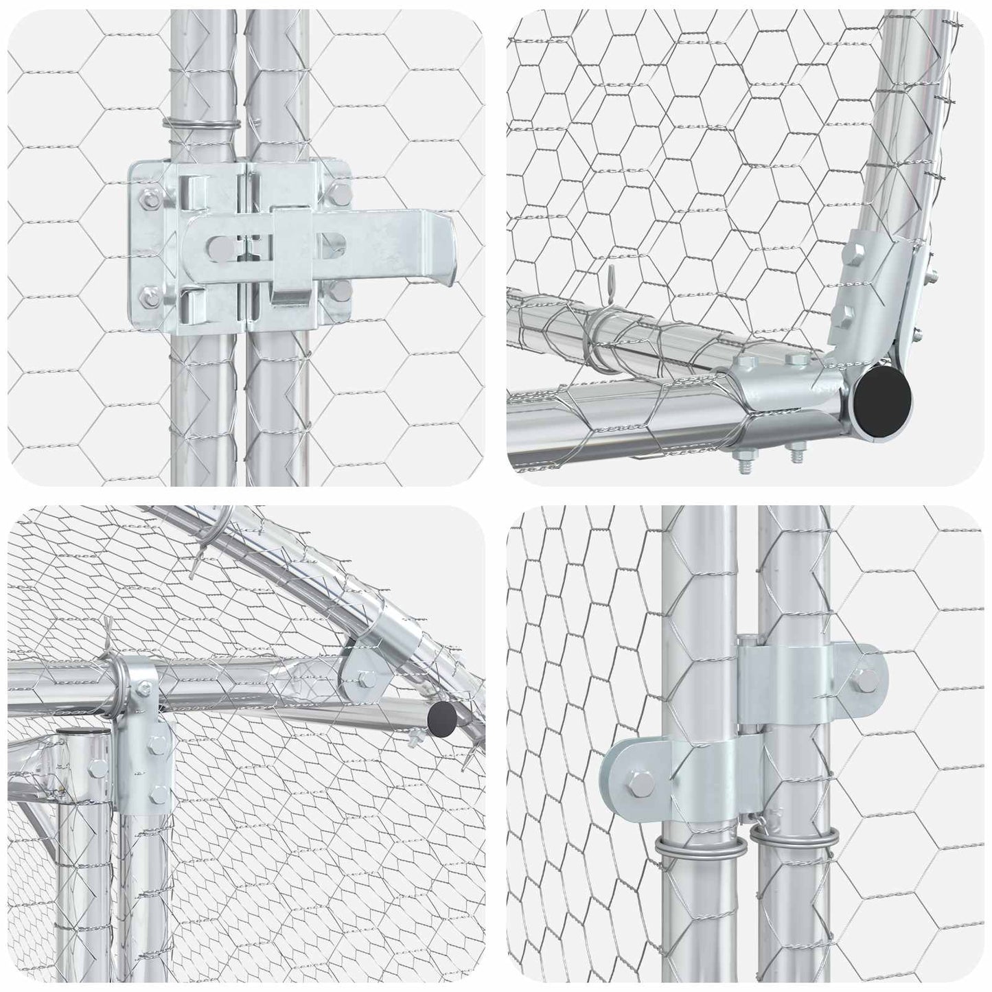 Chicken Coop Silver 400 x 150 x 100 cm Galvanised Steel