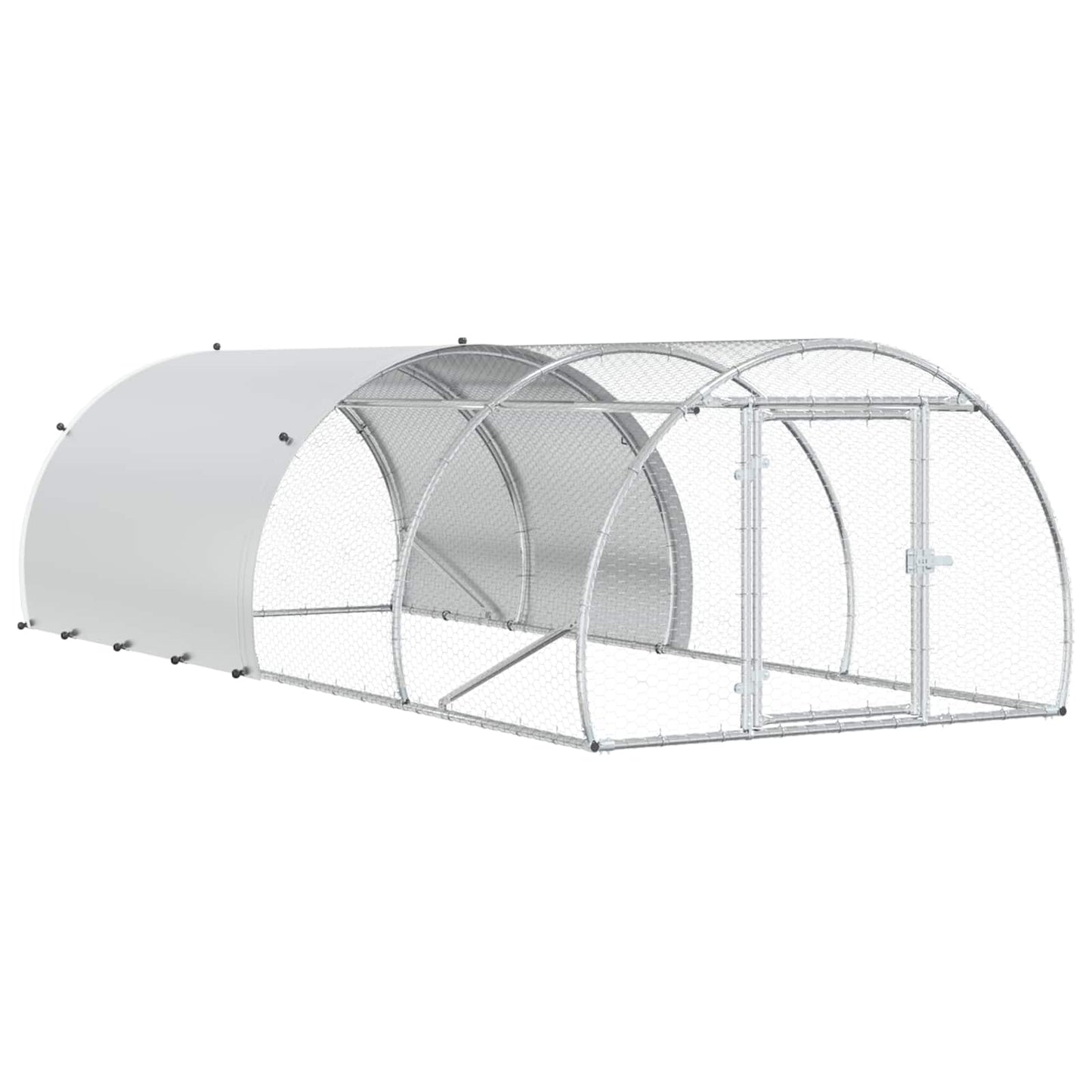 Chicken Coop Silver 400 x 150 x 100 cm Galvanised Steel
