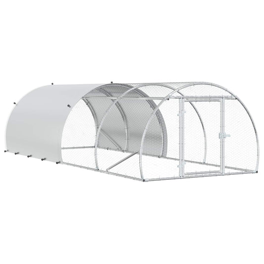 Chicken Coop Silver 400 x 150 x 100 cm Galvanised Steel