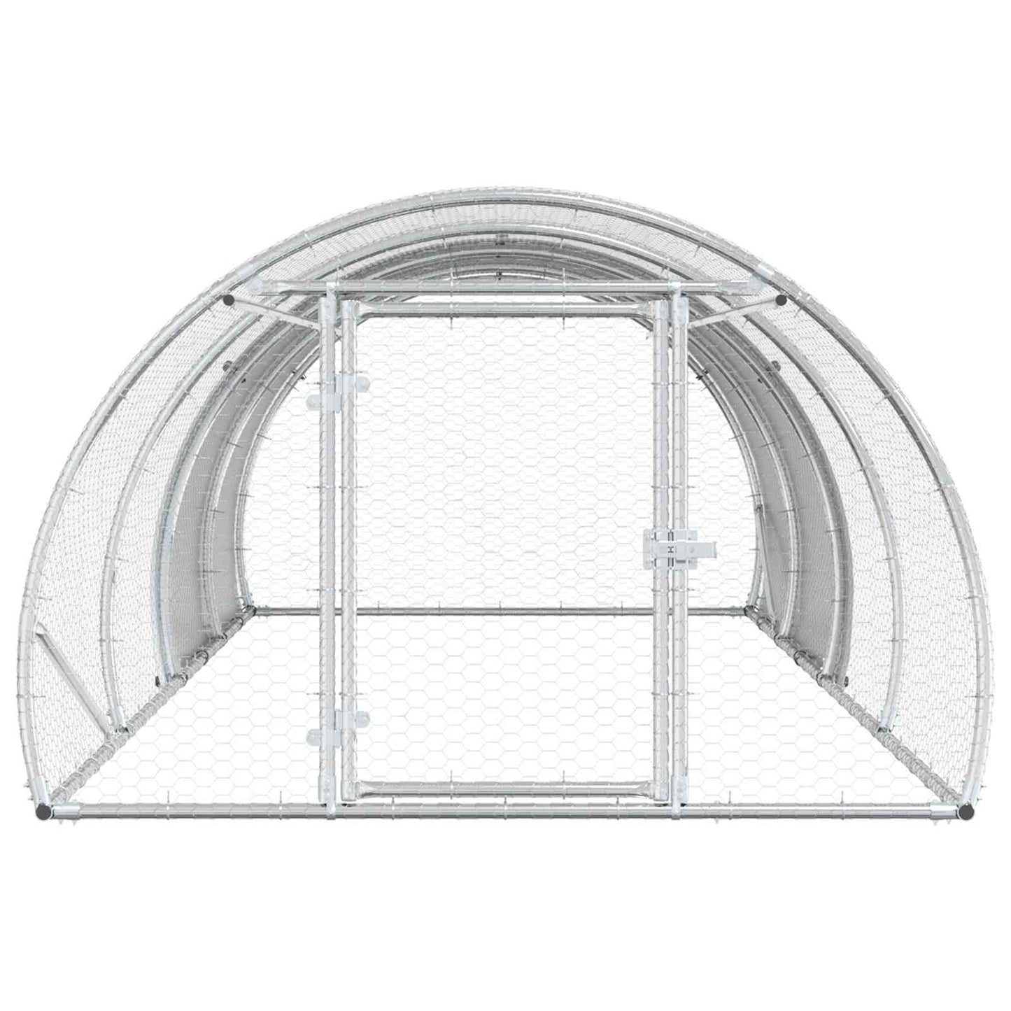 Chicken Coop Silver 400 x 150 x 100 cm Galvanised Steel