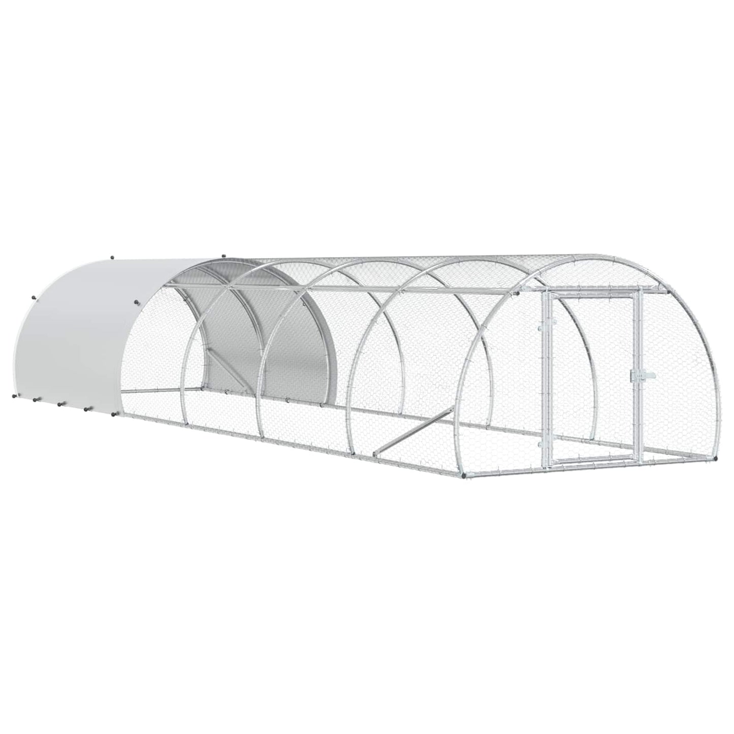 Chicken Coop Silver 600 x 150 x 100 cm Galvanised Steel