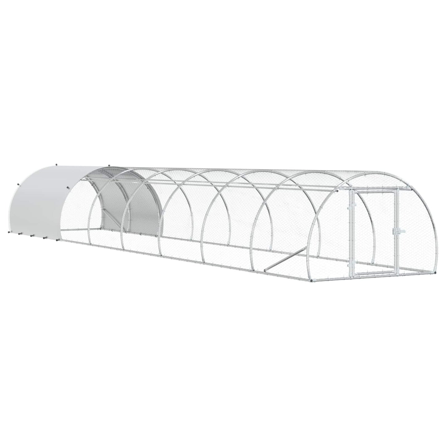 Chicken Coop Silver 800 x 150 x 100 cm Galvanised Steel