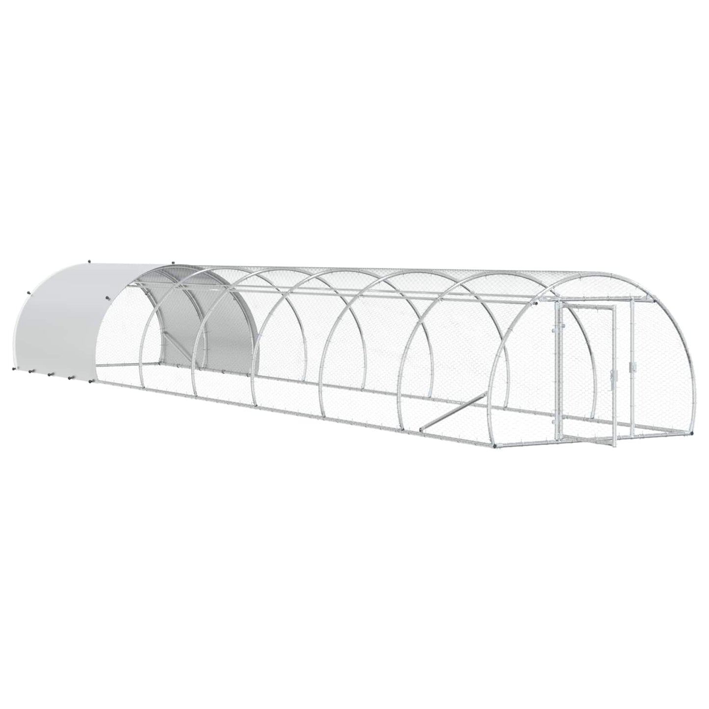 Chicken Coop Silver 800 x 150 x 100 cm Galvanised Steel