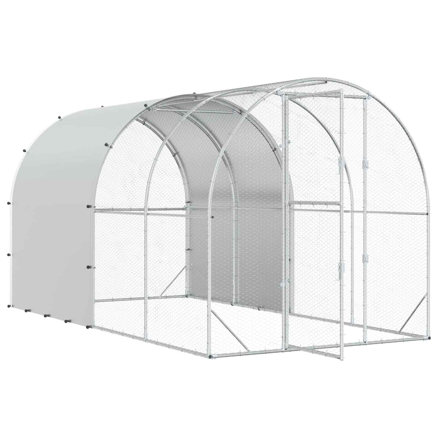 Chicken Coop Silver 400 x 200 x 200 cm Galvanised Steel