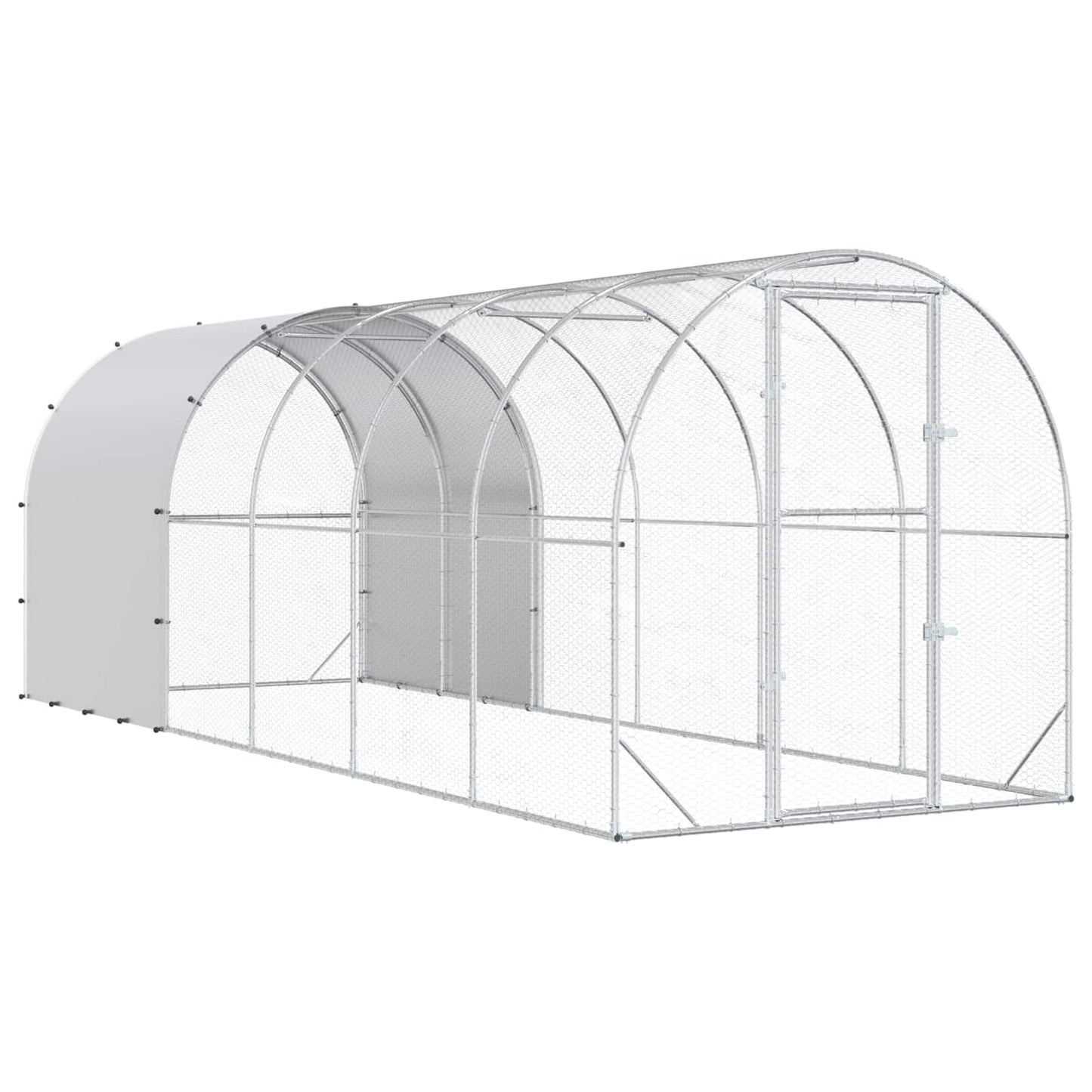 Chicken Coop Silver 600 x 200 x 200 cm Galvanised Steel