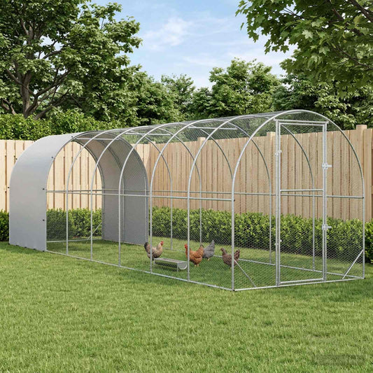 Chicken Coop Silver 800 x 200 x 200 cm Galvanised Steel
