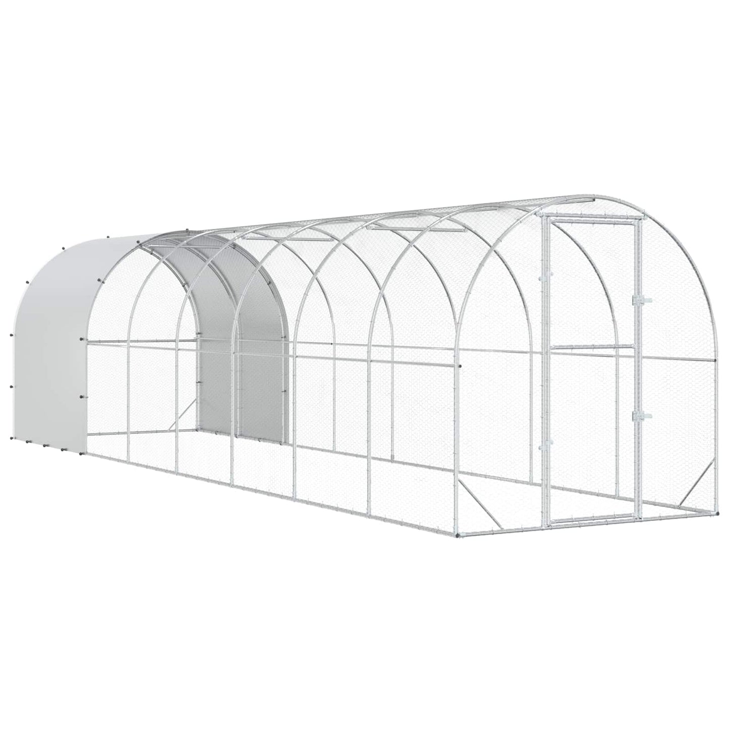 Chicken Coop Silver 800 x 200 x 200 cm Galvanised Steel
