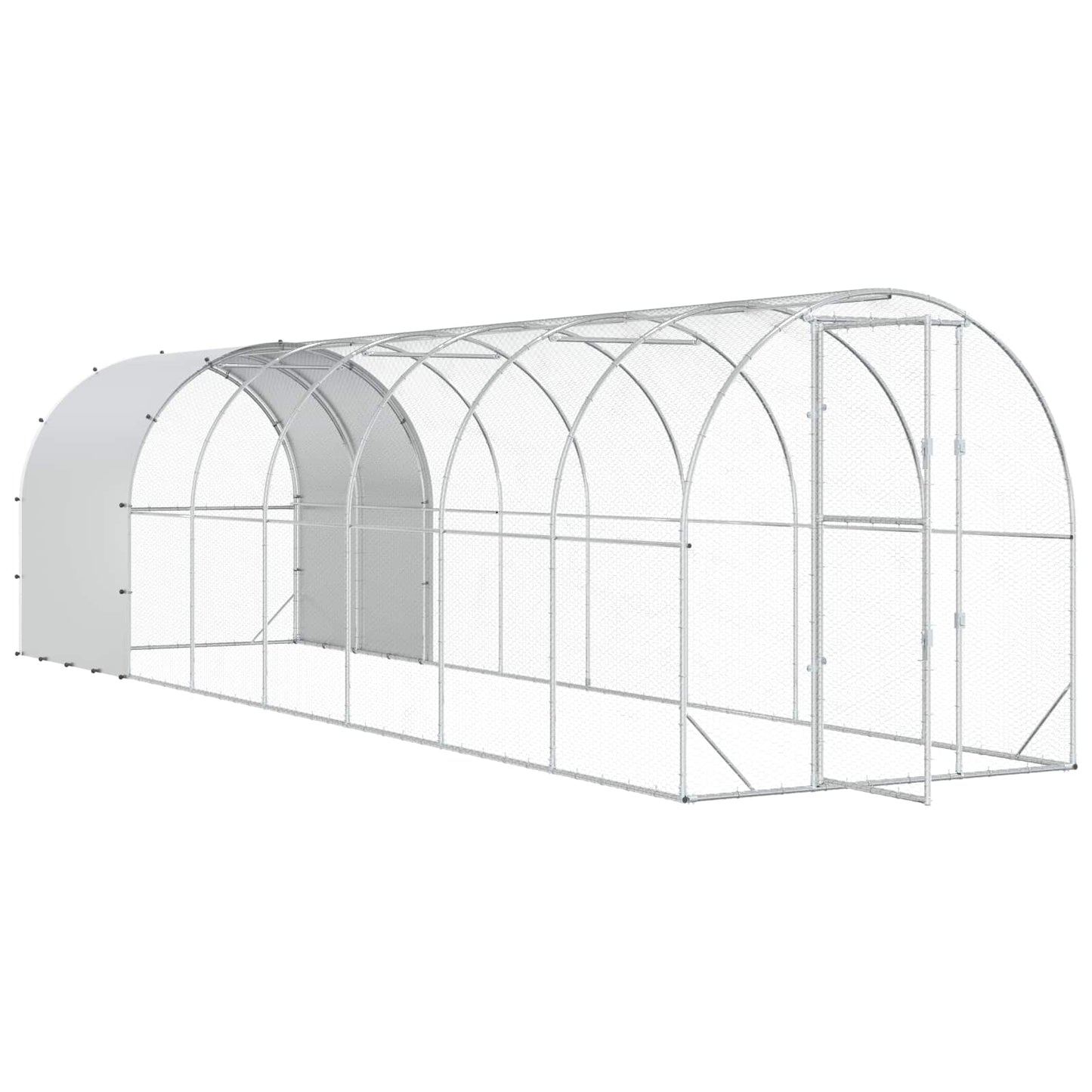 Chicken Coop Silver 800 x 200 x 200 cm Galvanised Steel