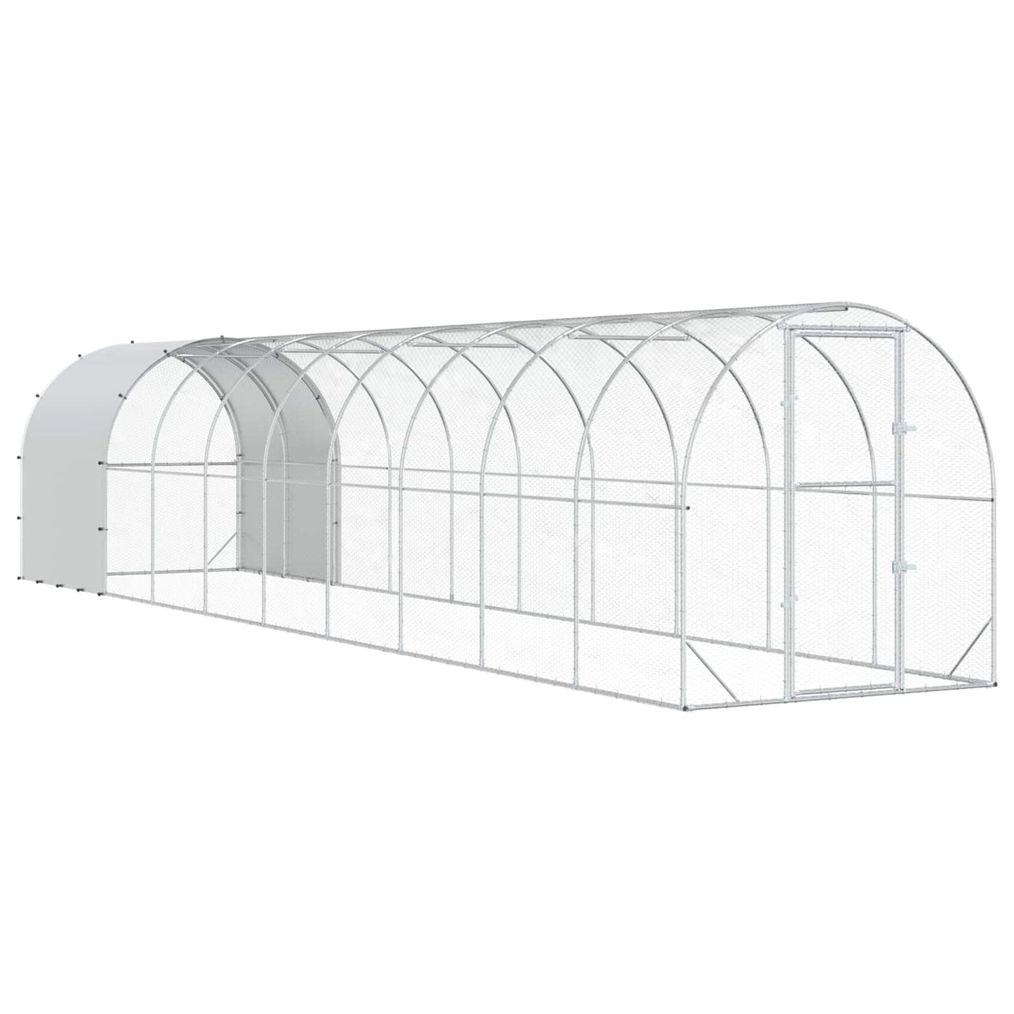 Chicken Coop Silver 1000 x 200 x 200 cm Galvanised Steel