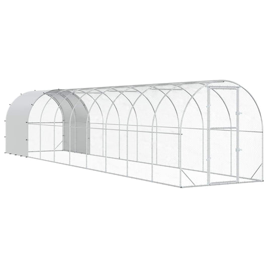 Chicken Coop Silver 1000 x 200 x 200 cm Galvanised Steel