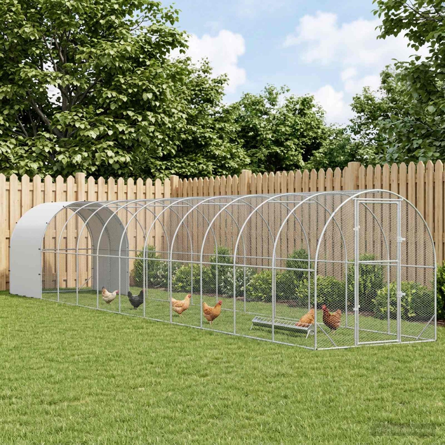 Chicken Coop Silver 1200 x 200 x 200 cm Galvanised Steel