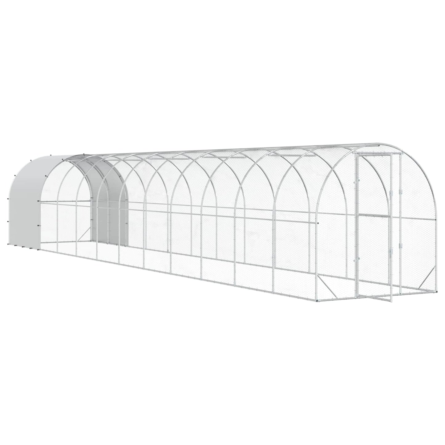 Chicken Coop Silver 1200 x 200 x 200 cm Galvanised Steel