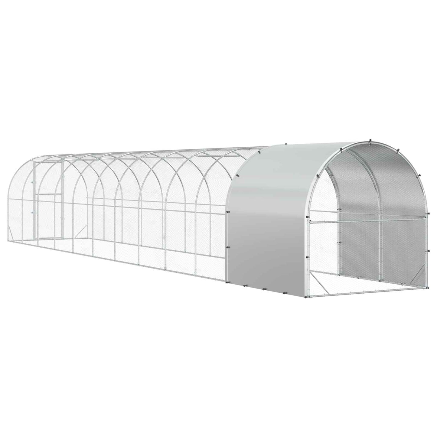 Chicken Coop Silver 1200 x 200 x 200 cm Galvanised Steel
