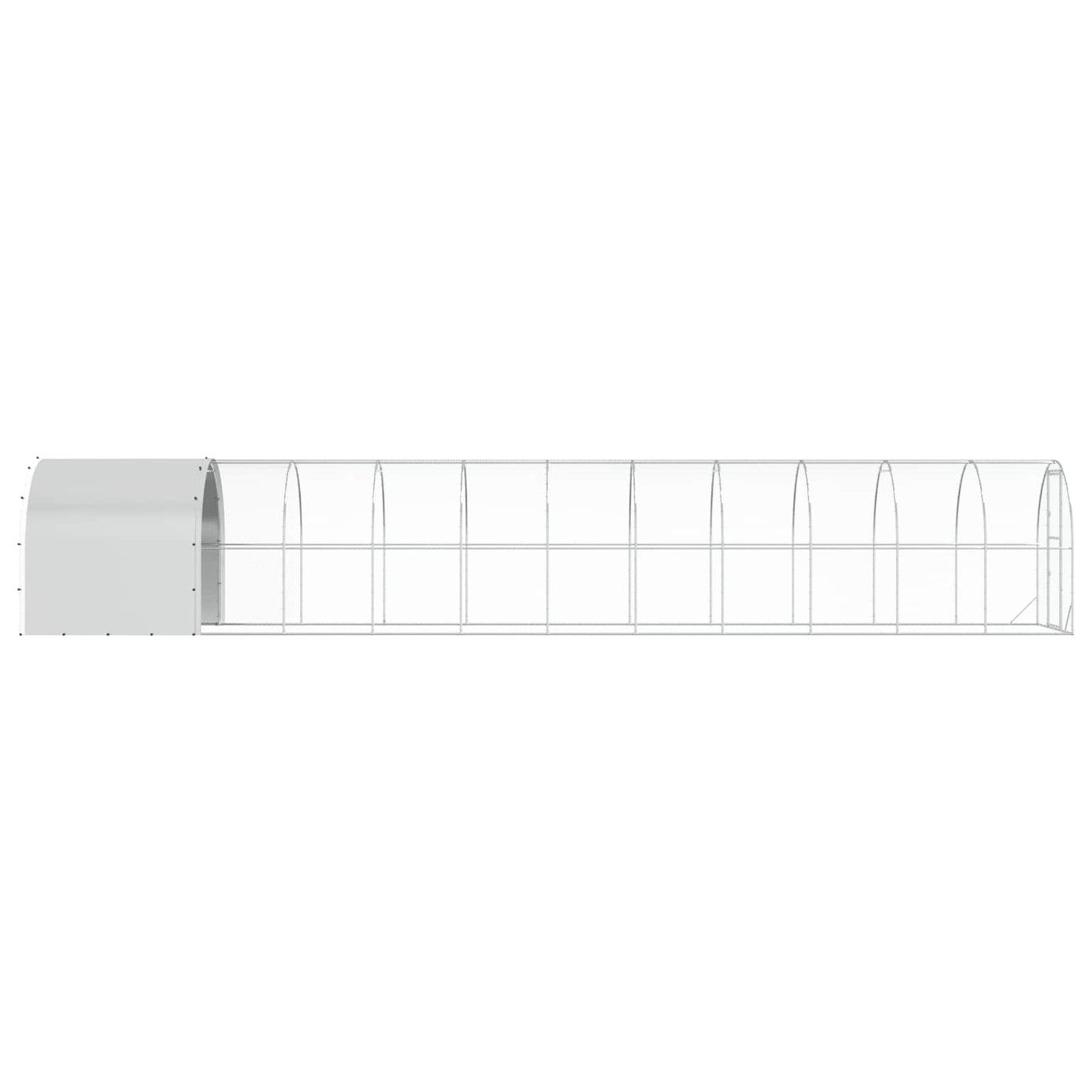 Chicken Coop Silver 1200 x 200 x 200 cm Galvanised Steel