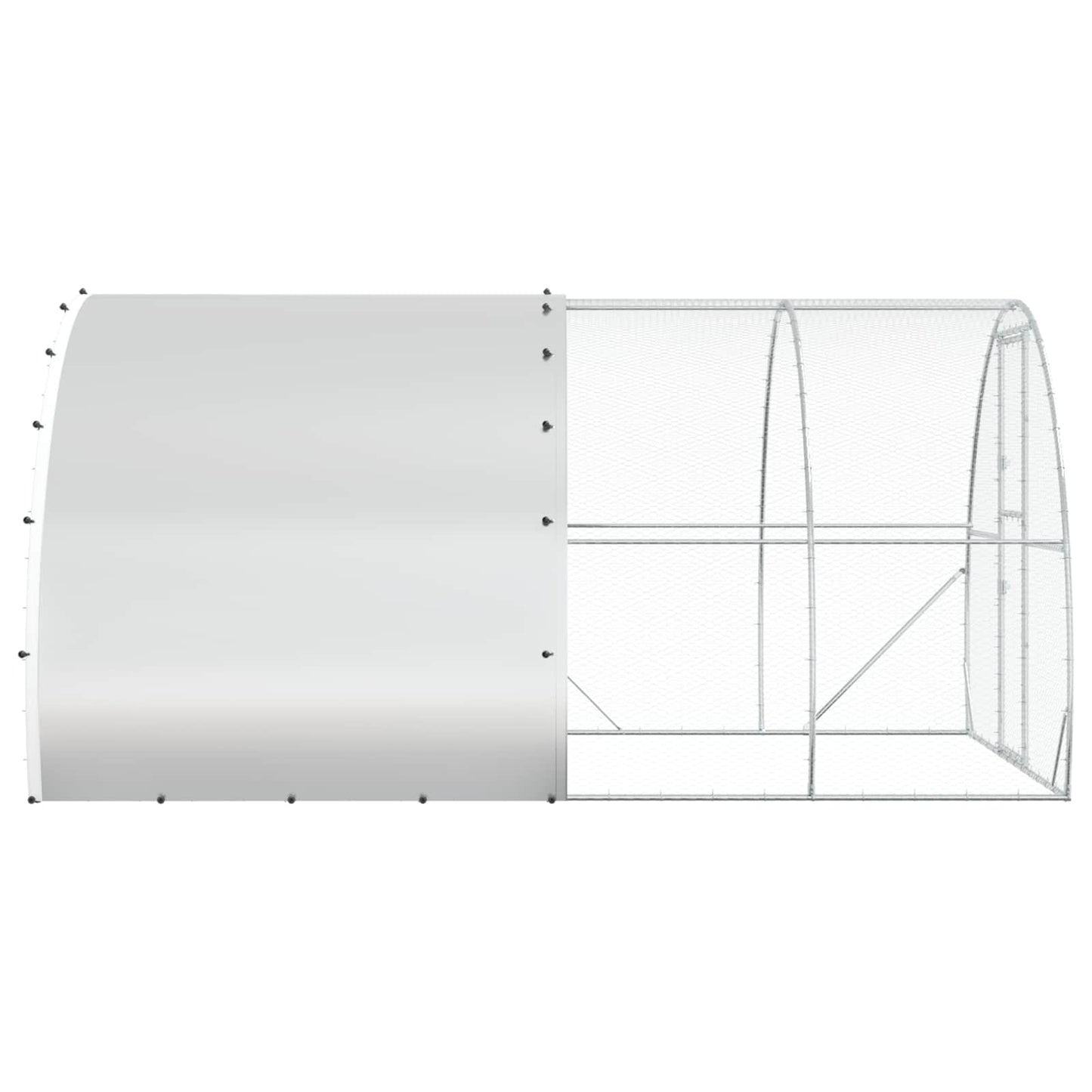 Chicken Coop Silver 400 x 300 x 200 cm Galvanised Steel