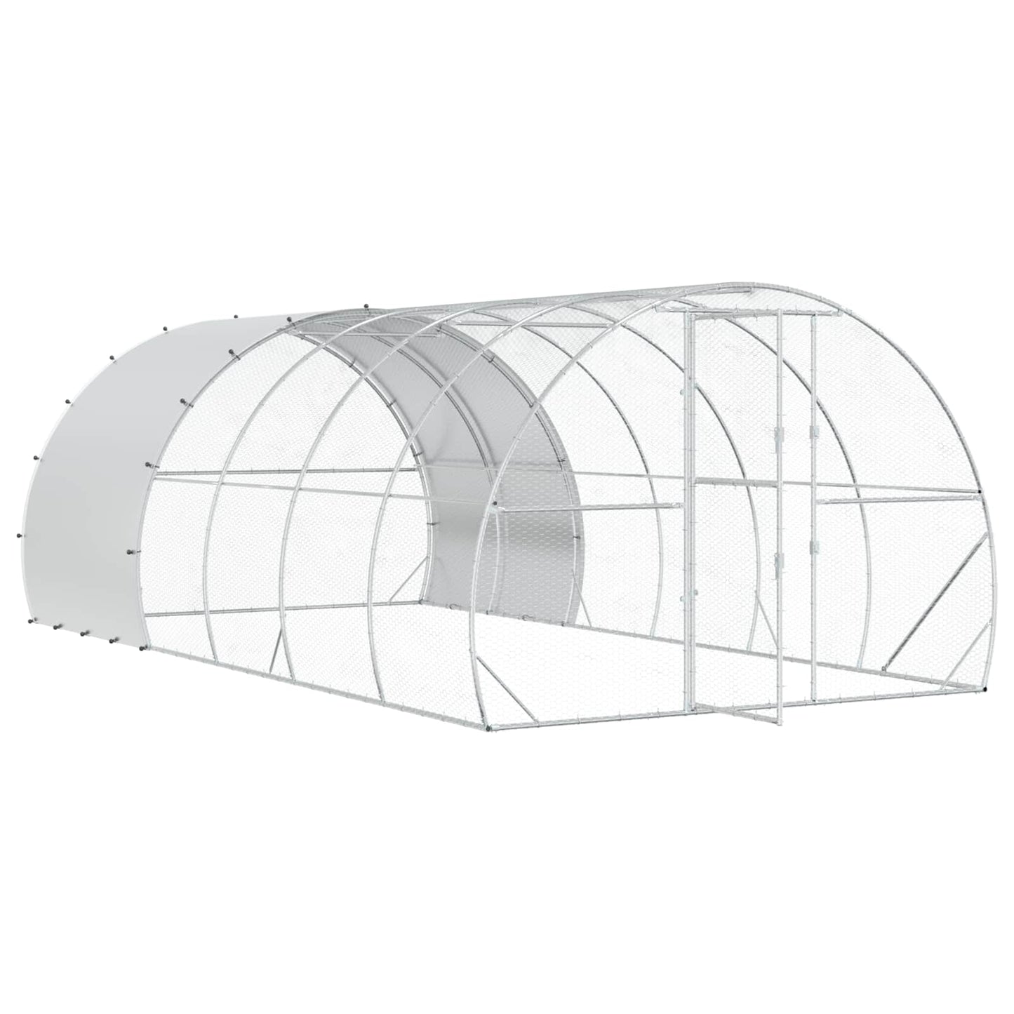 Chicken Coop Silver 600 x 300 x 200 cm Galvanised Steel
