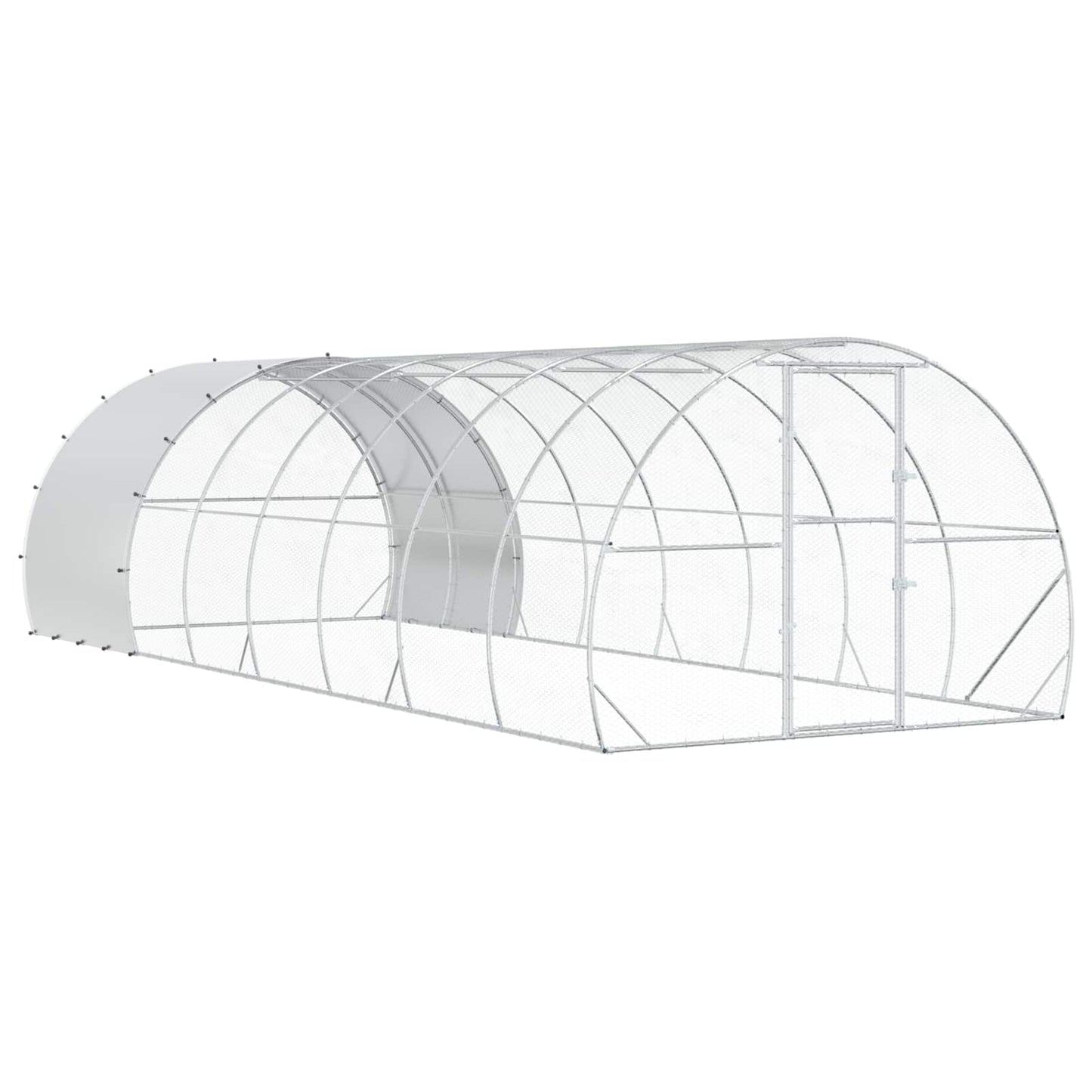 Chicken Coop Silver 800 x 300 x 200 cm Galvanised Steel