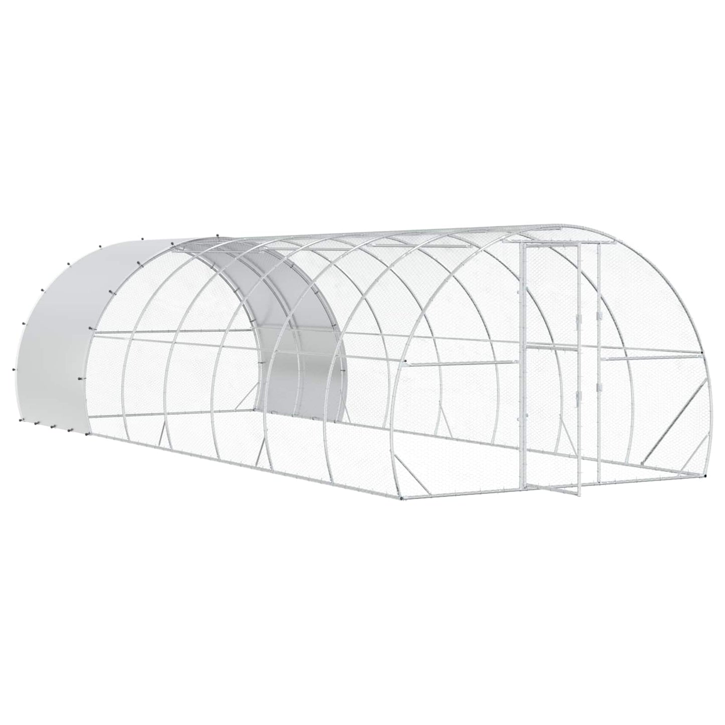 Chicken Coop Silver 800 x 300 x 200 cm Galvanised Steel