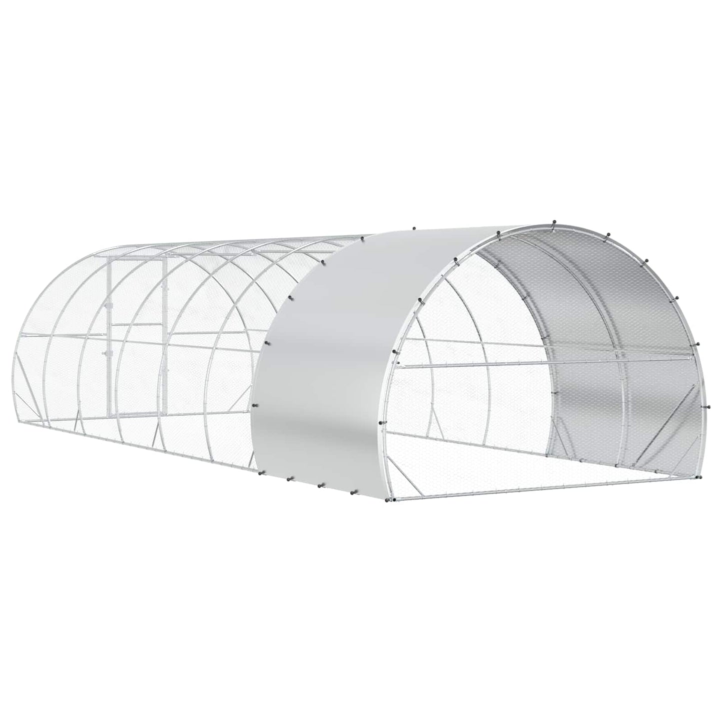 Chicken Coop Silver 800 x 300 x 200 cm Galvanised Steel