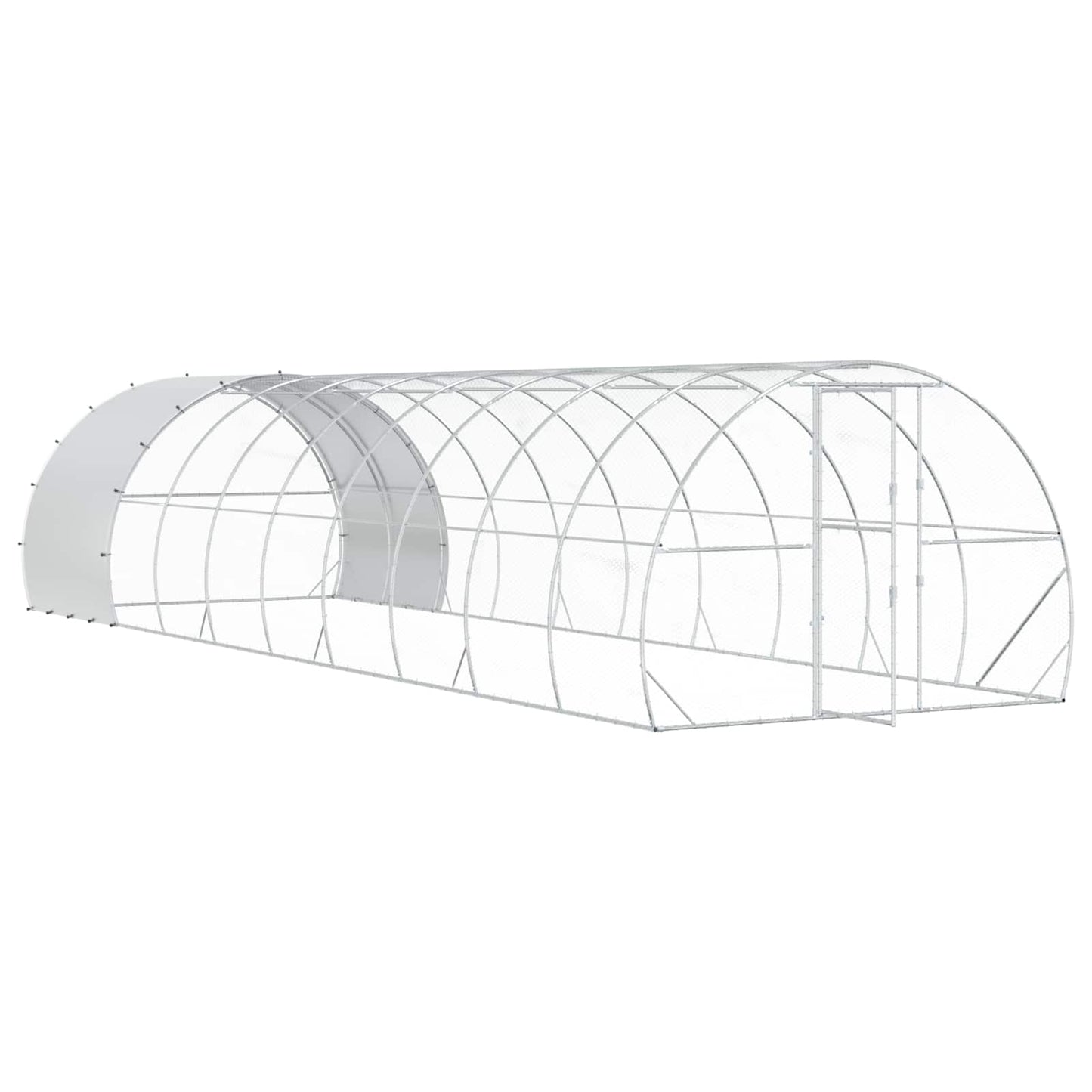 Chicken Coop Silver 1000 x 300 x 200 cm Galvanised Steel
