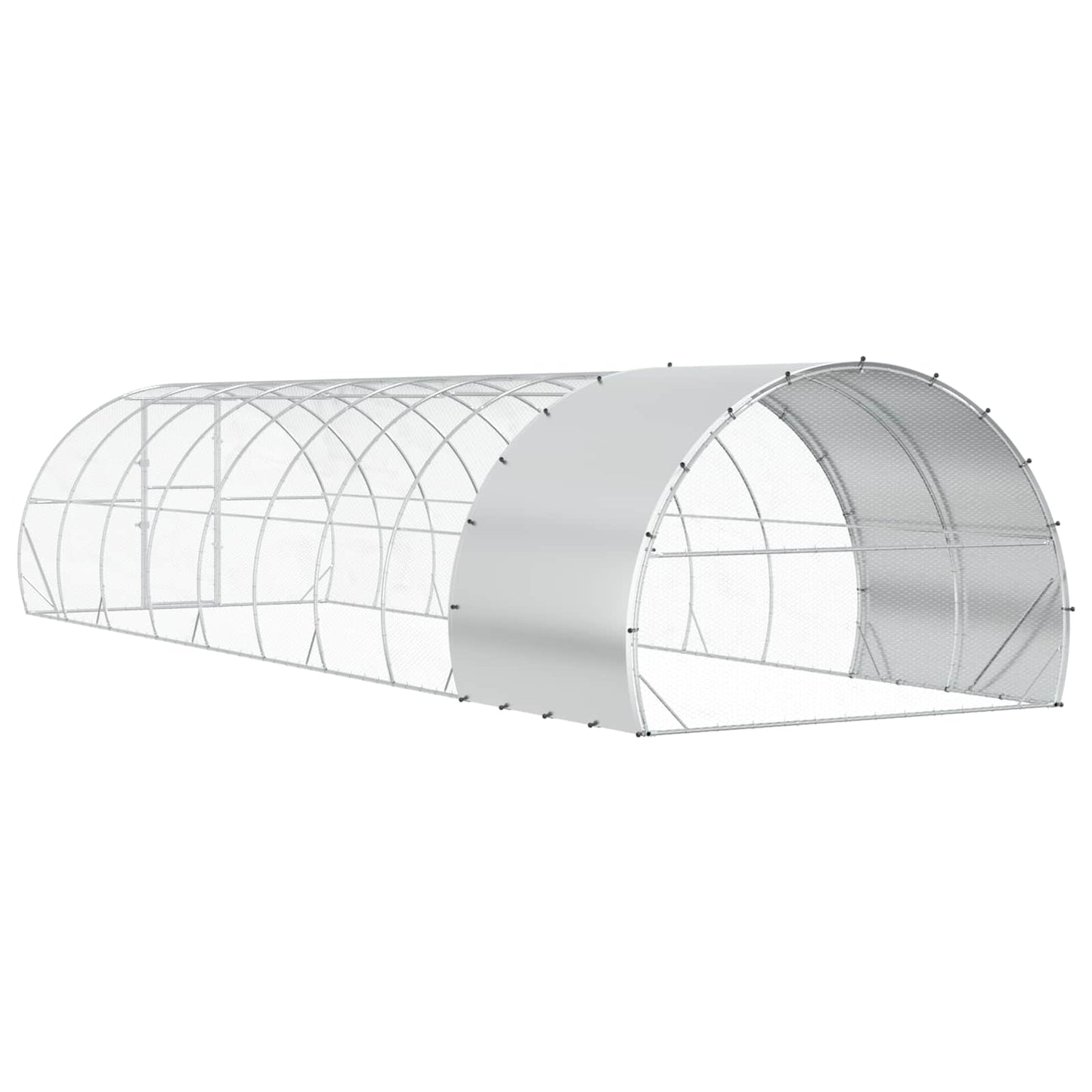 Chicken Coop Silver 1000 x 300 x 200 cm Galvanised Steel