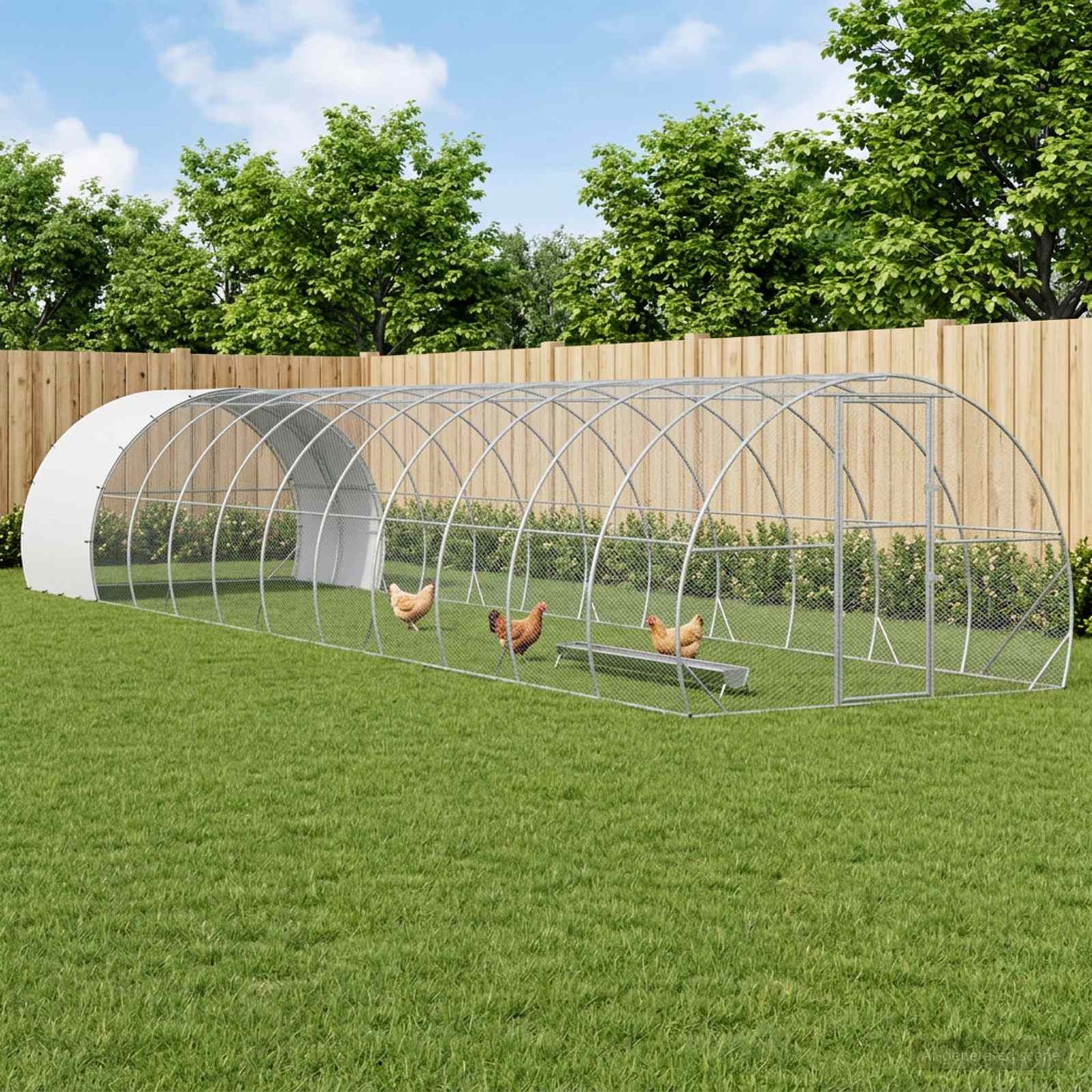 Chicken Coop Silver 1200 x 300 x 200 cm Galvanised Steel