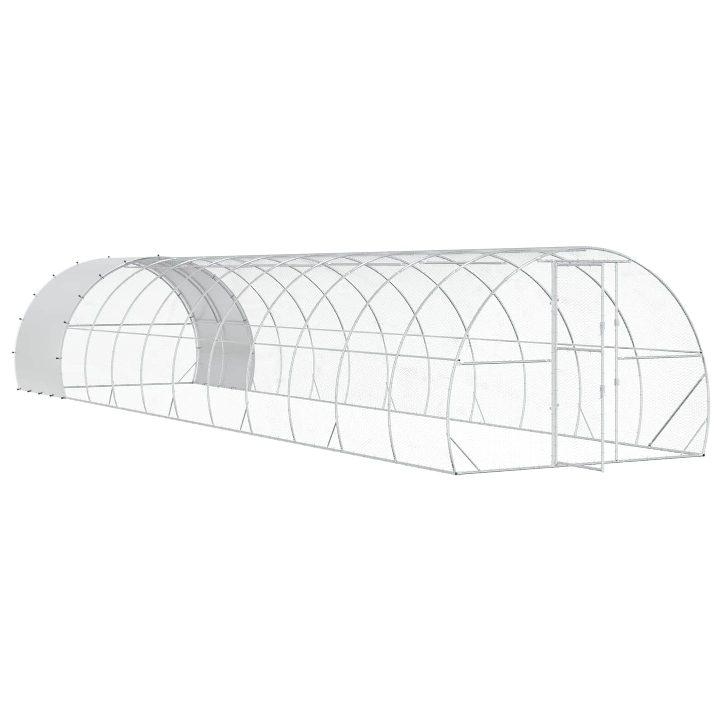 Chicken Coop Silver 1200 x 300 x 200 cm Galvanised Steel