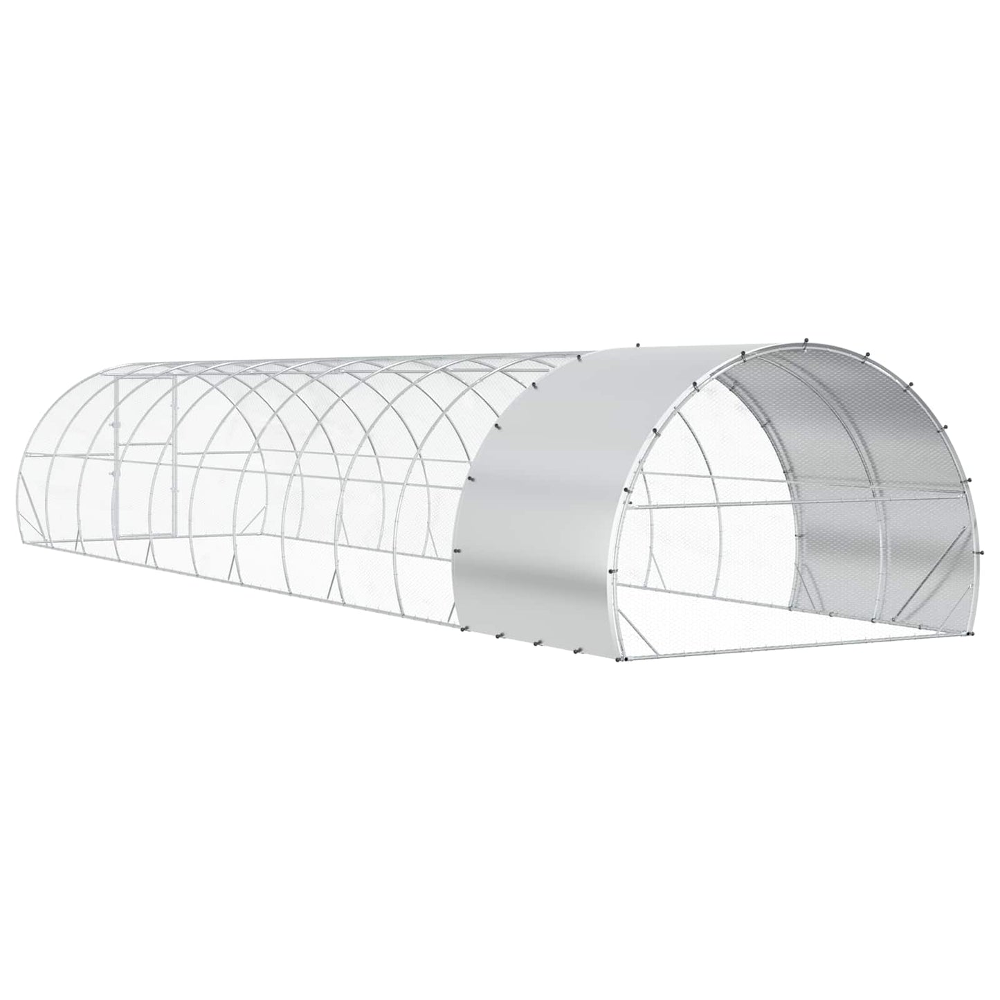 Chicken Coop Silver 1200 x 300 x 200 cm Galvanised Steel