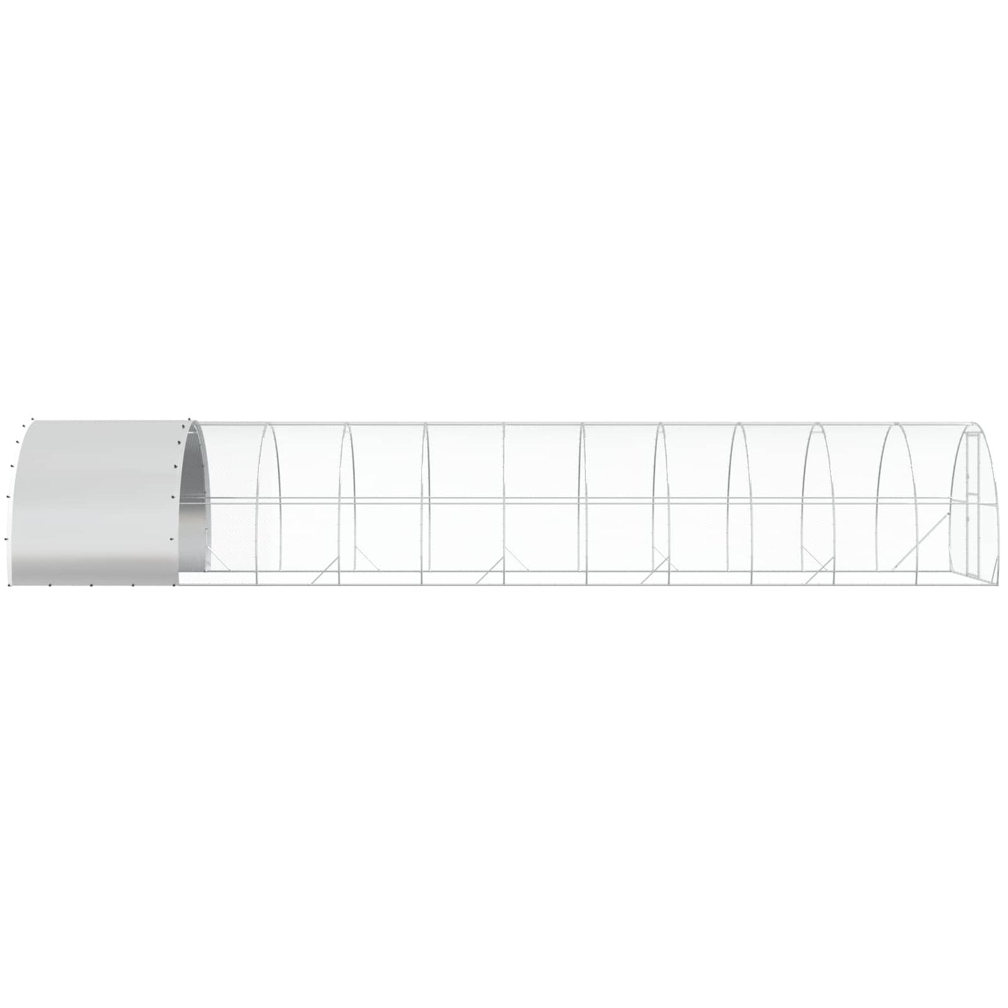 Chicken Coop Silver 1200 x 300 x 200 cm Galvanised Steel
