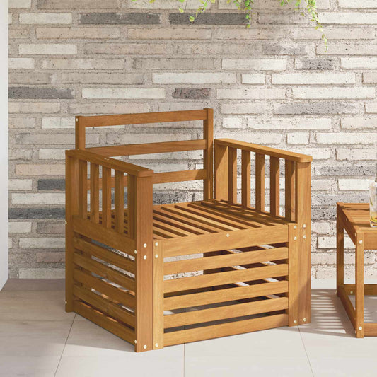 Outdoor Sofa Solid Acacia Wood Natural