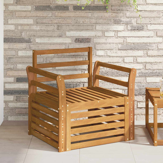 Outdoor Sofa Solid Acacia Wood Natural
