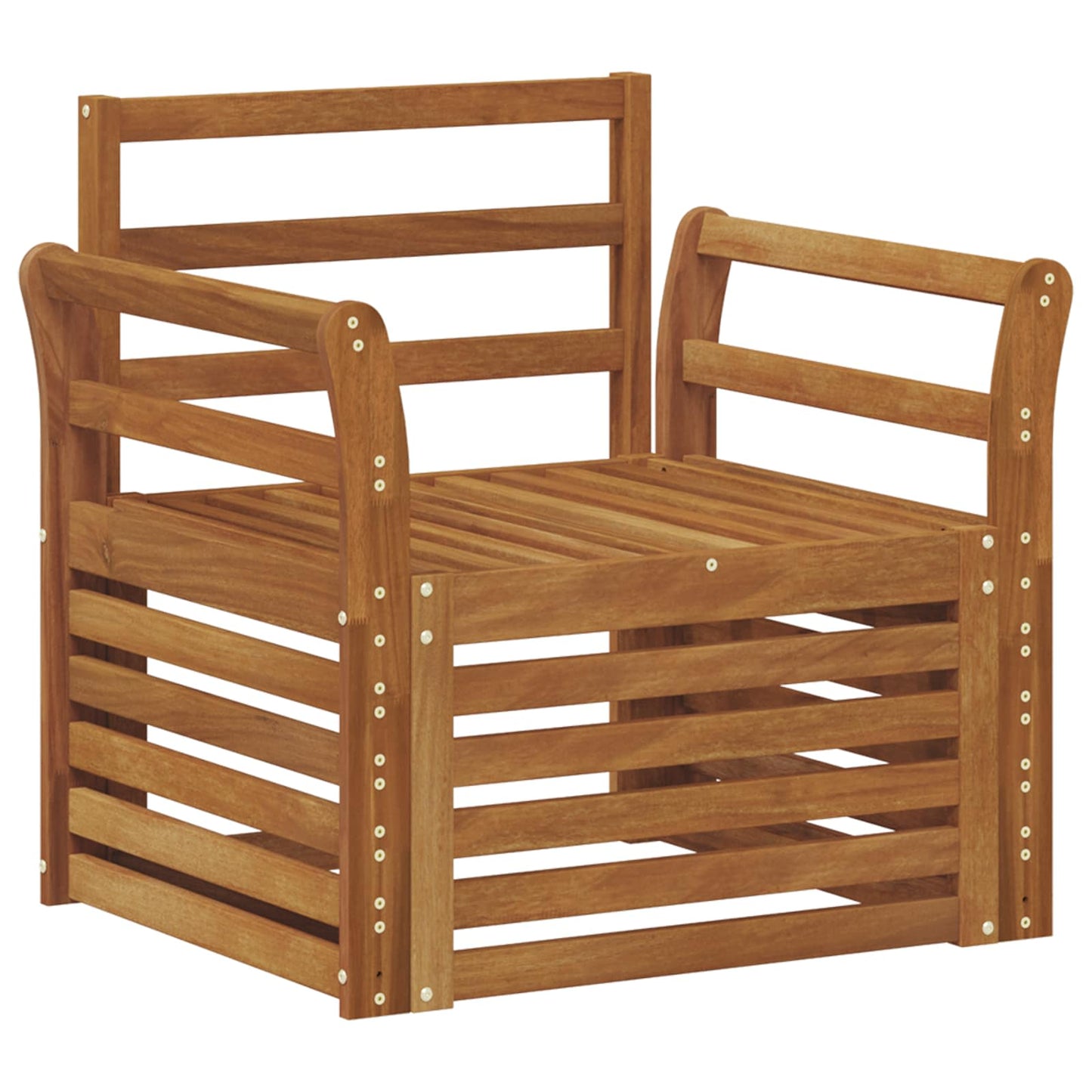 Outdoor Sofa Solid Acacia Wood Natural